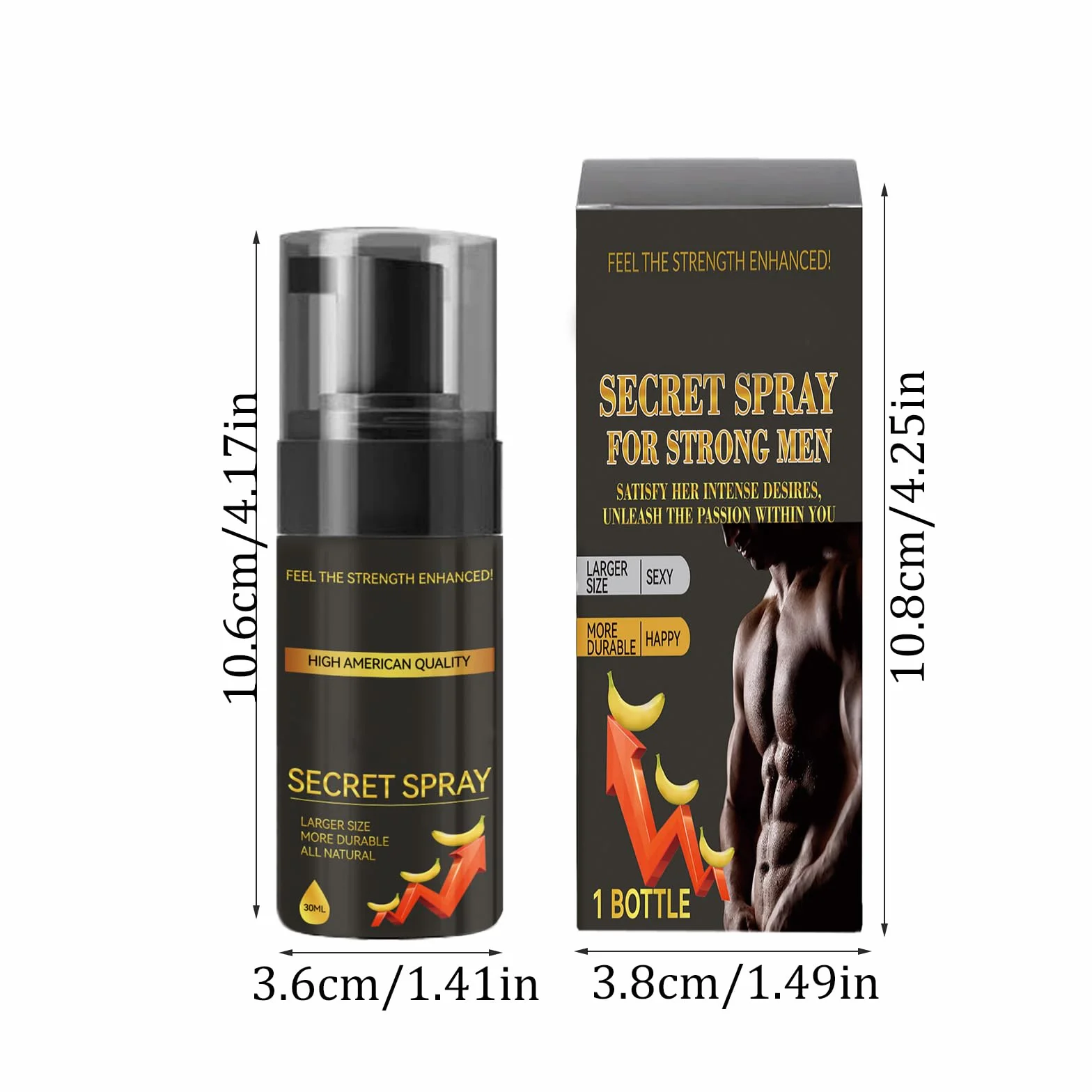 Secret Spray per Uomini Forti, The Male Delay Spray, Spray da Uomo a Lunga Durata