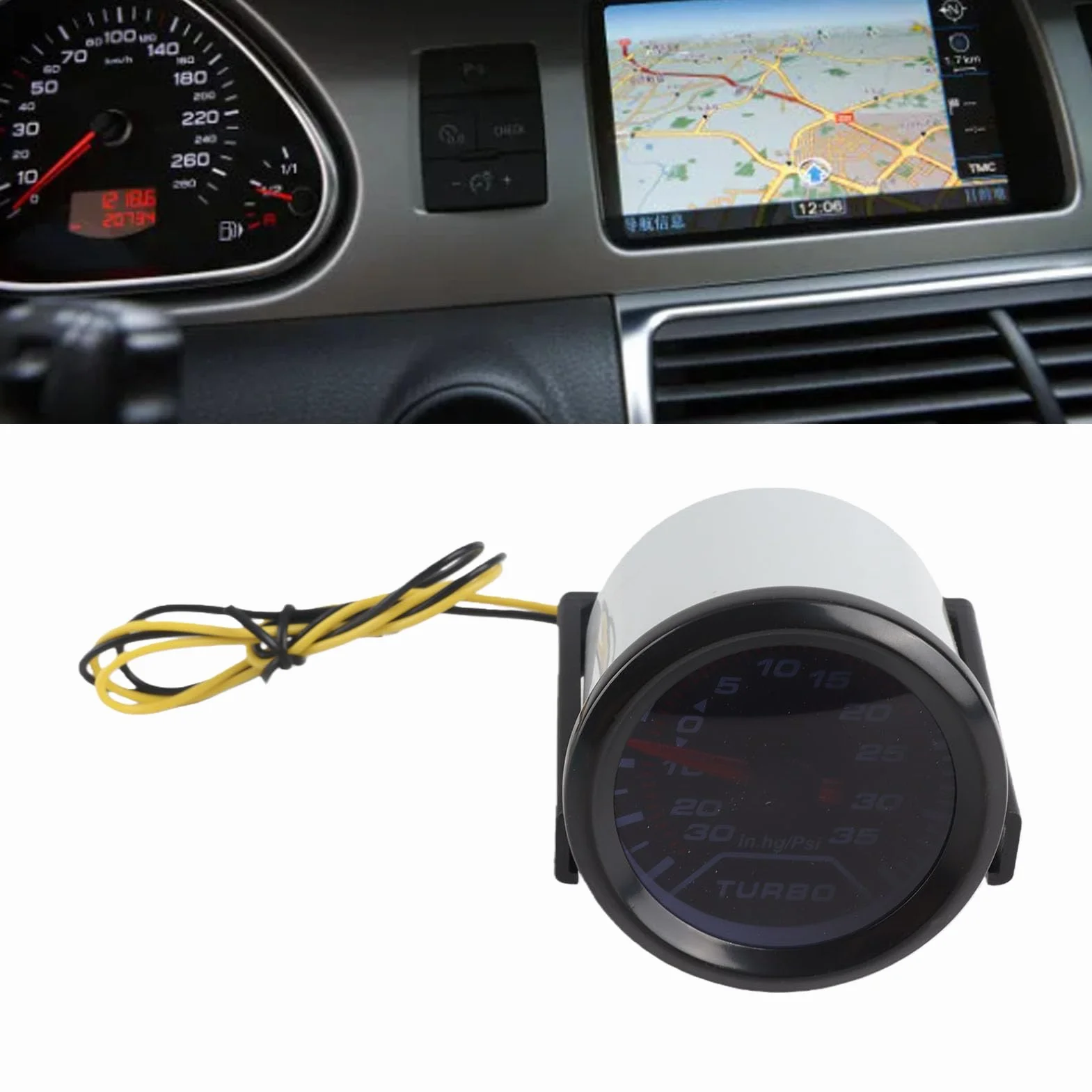 Manometro Turbo 2" 12V LED Digital Boost PSI Gauge Meter