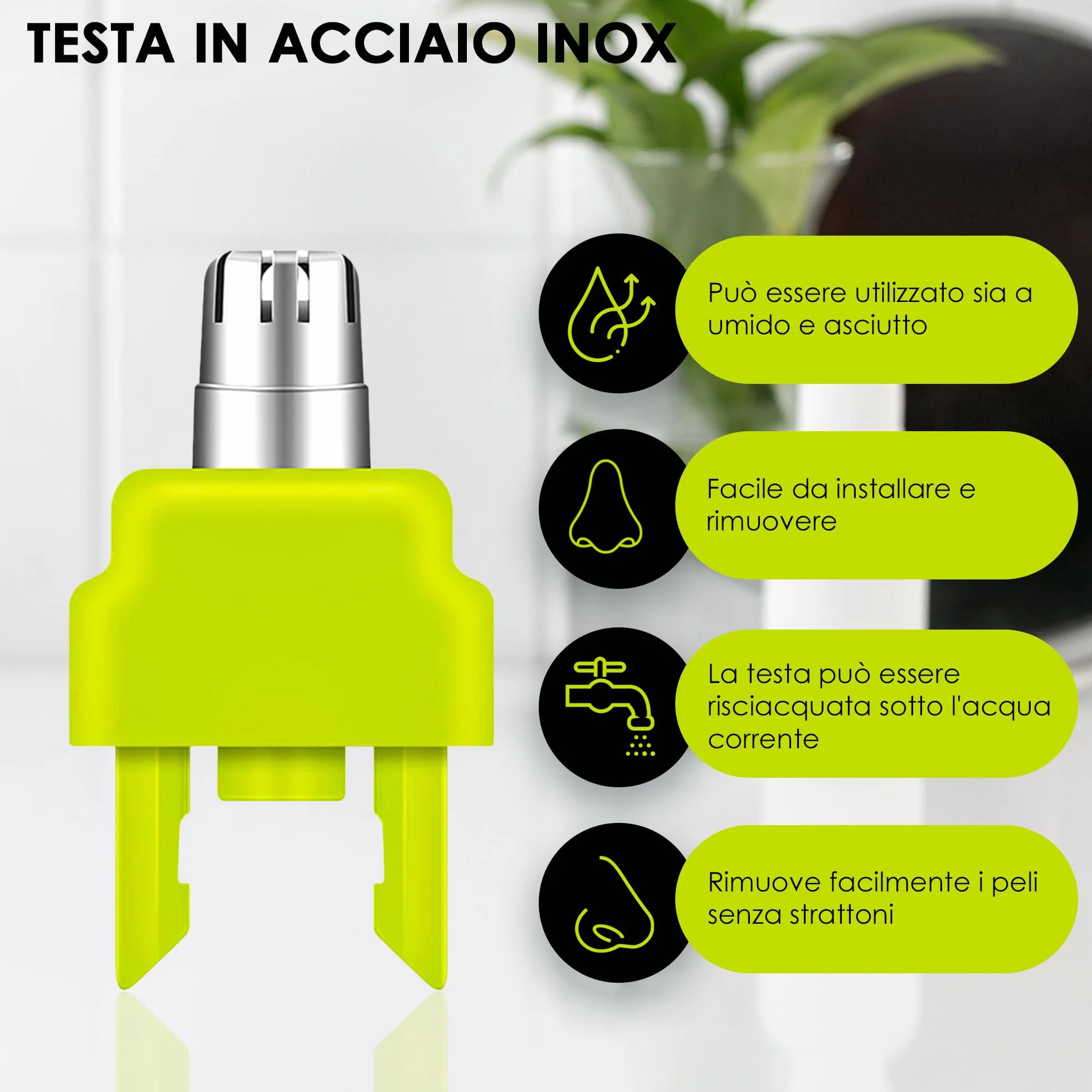 One Blade Lame per Naso e Orecchie compatibile con OneBlade, Sistema di Rotazione a 360°, 1 unità