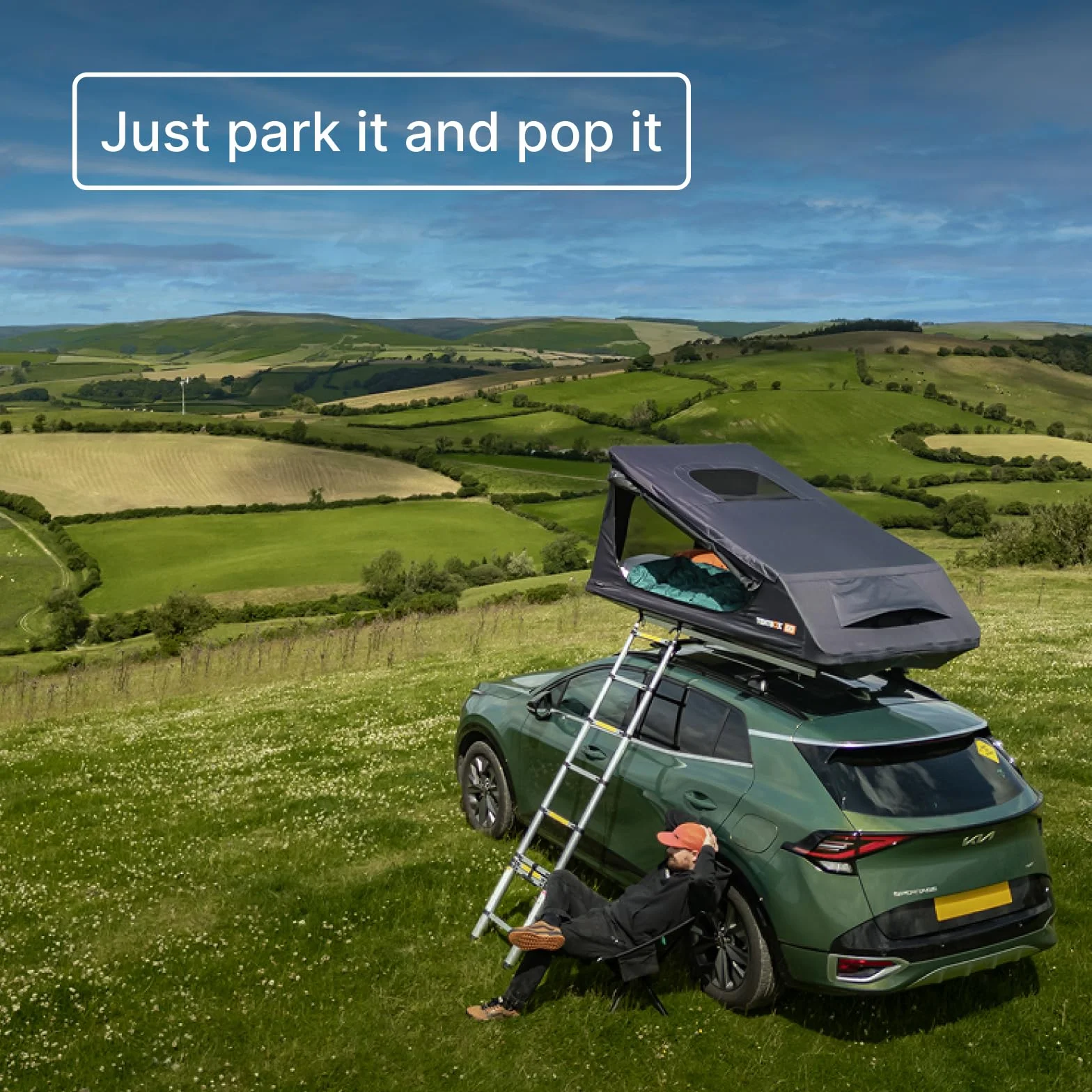 TentBox GO - Tenda da Tetto per Auto Super Leggera - Tenda da Tetto TentBox - Campeggio Quattro Stagioni - ADATTA ALLA MAGGIOR PARTE DELLE AUTO - Design Leggero Premium, Montaggio in 60 Secondi