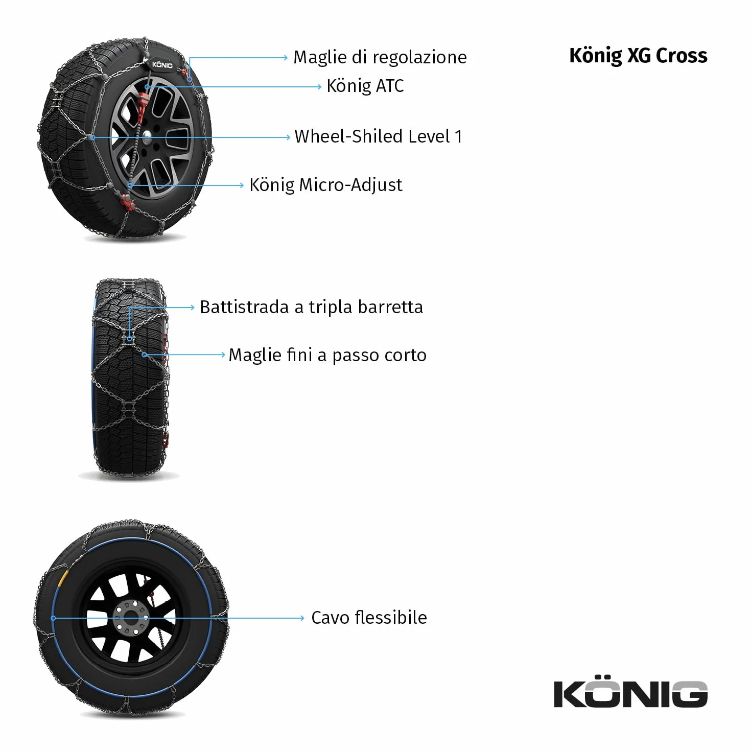 KÖNIG XG Cross 246 Catene da Neve