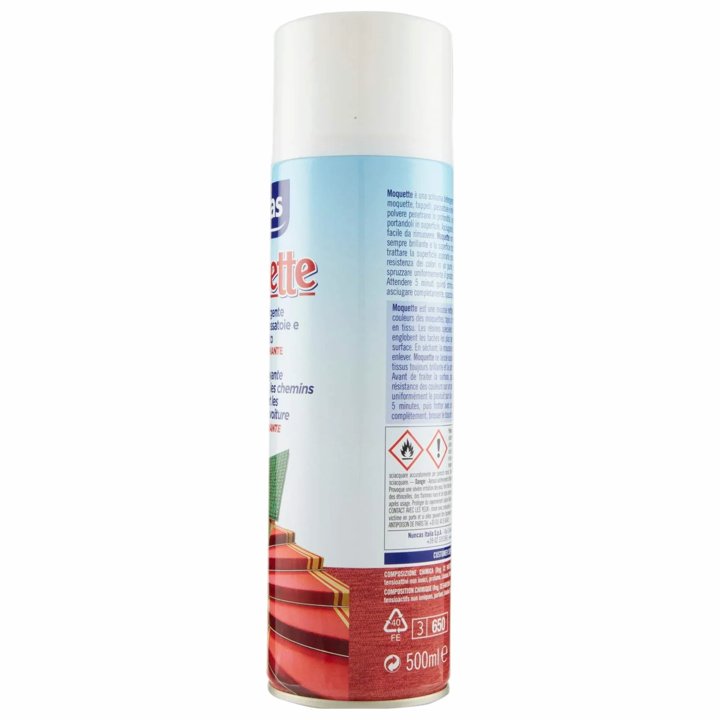 Nuncas Moquette Spray Smacchiante Moquette e Tappeti 500ml