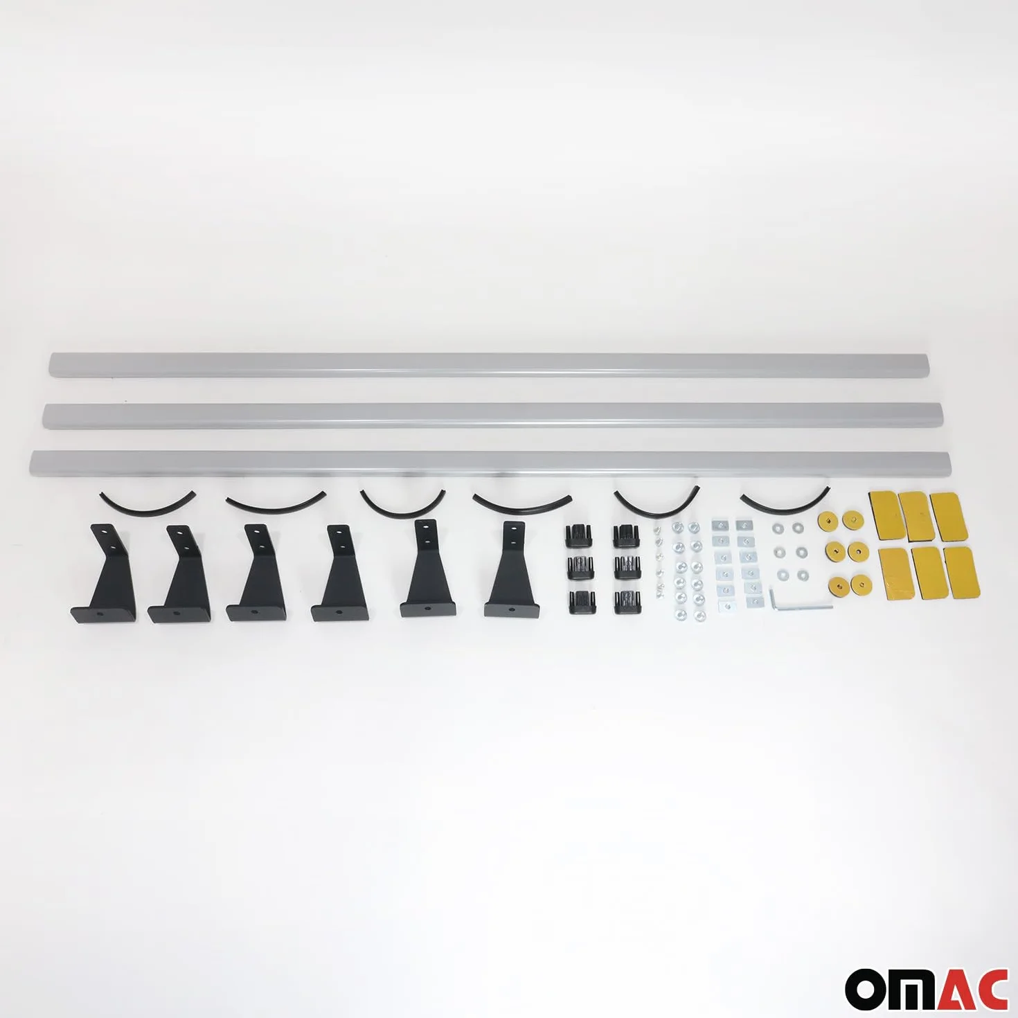 OMAC Heavy Duty Barre Portatutto Trasversali Compatibili con FIAT Doblo II 2010-2021 – 3 Stangen – Acciaio Argento