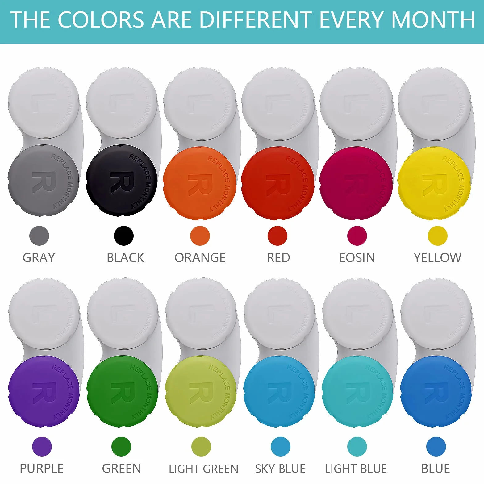 Lasiyanor 12 custodie colorate per lenti a contatto, kit immersione a prova di perdite con tappo a vite