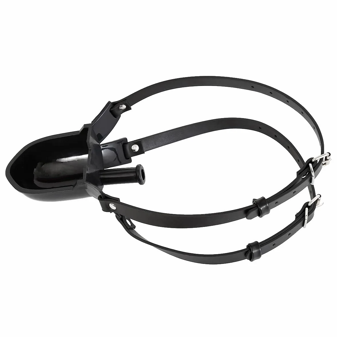 Mordacchia in silicone a imbuto plug orale gag per giochi fetish bondage SM