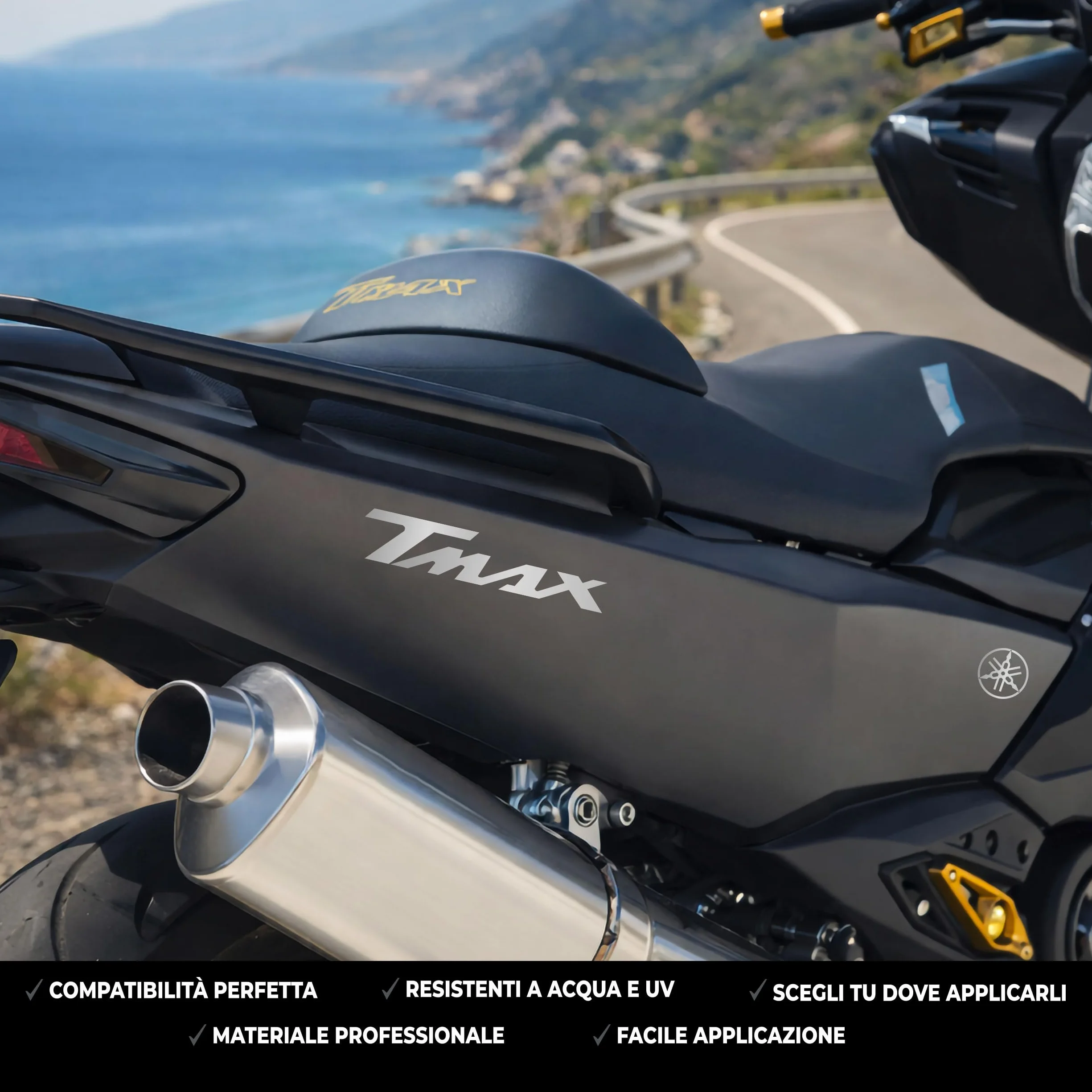 Adesivi Compatibili con Yamaha TMAX 500/530 – Kit Sticker Moto Scooter in Vinile Impermeabili Resistenti UV