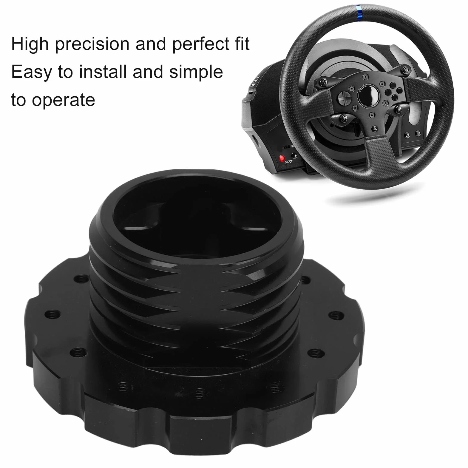 Adattatore per Volante in Lega di Alluminio Nero per T300 T500 PCD 73mm