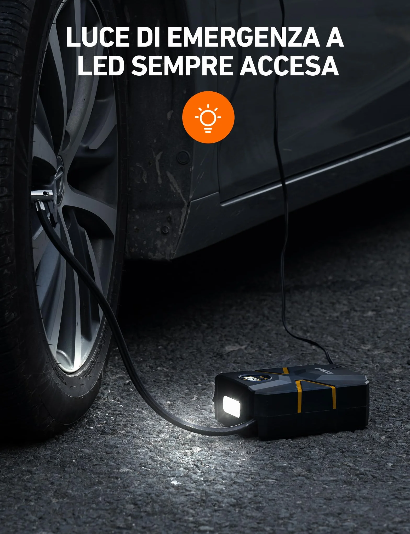 AstroAI Compressore Aria Portatile S1 150 PSI, Gonfiatore Digitale per Pneumatici 12V con Schermo LCD