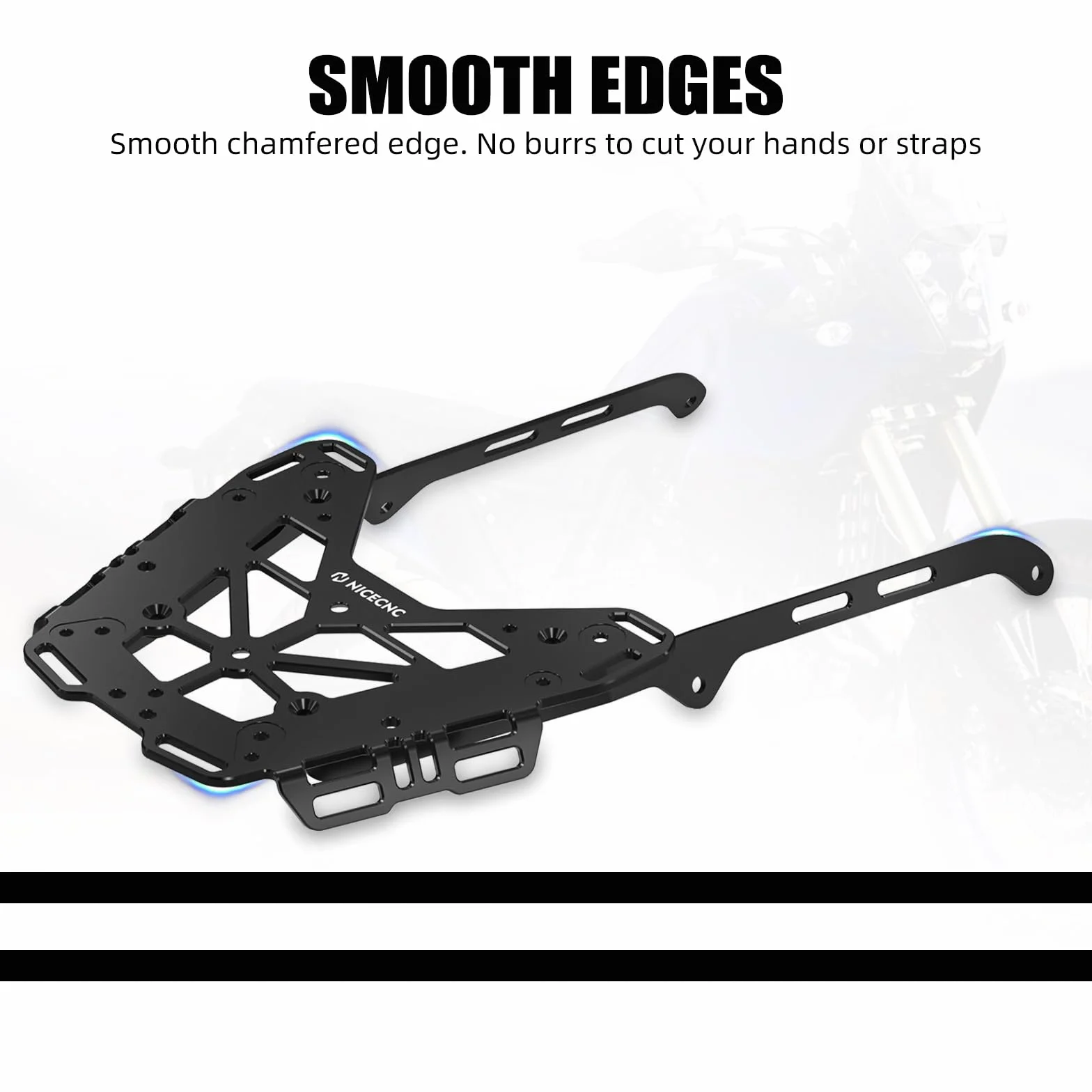 NICECNC Portabagagli Posteriore per Moto Compatibile con Yamaha Tenere 700 / XTZ 700 2019-2023, Portabagagli Estensibile per Carico