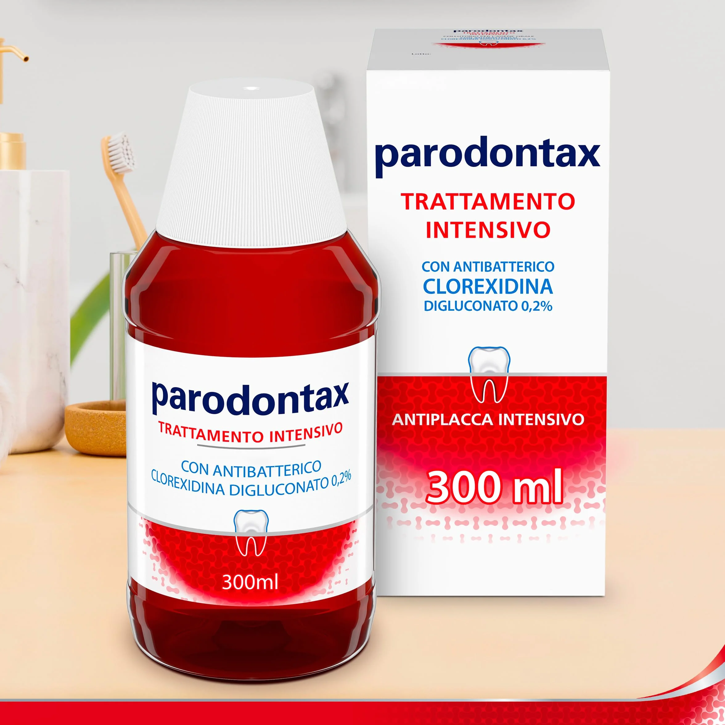 Parodontax Collutorio Clorexidina Trattamento Intensivo Antibatterico Antiplacca senza alcol 300 ml