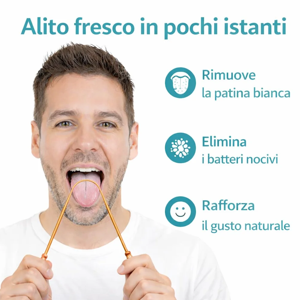 Kosha Ayurveda Nettalingua in Rame - Pulisci Lingua Antimicrobico per Alito Cattivo