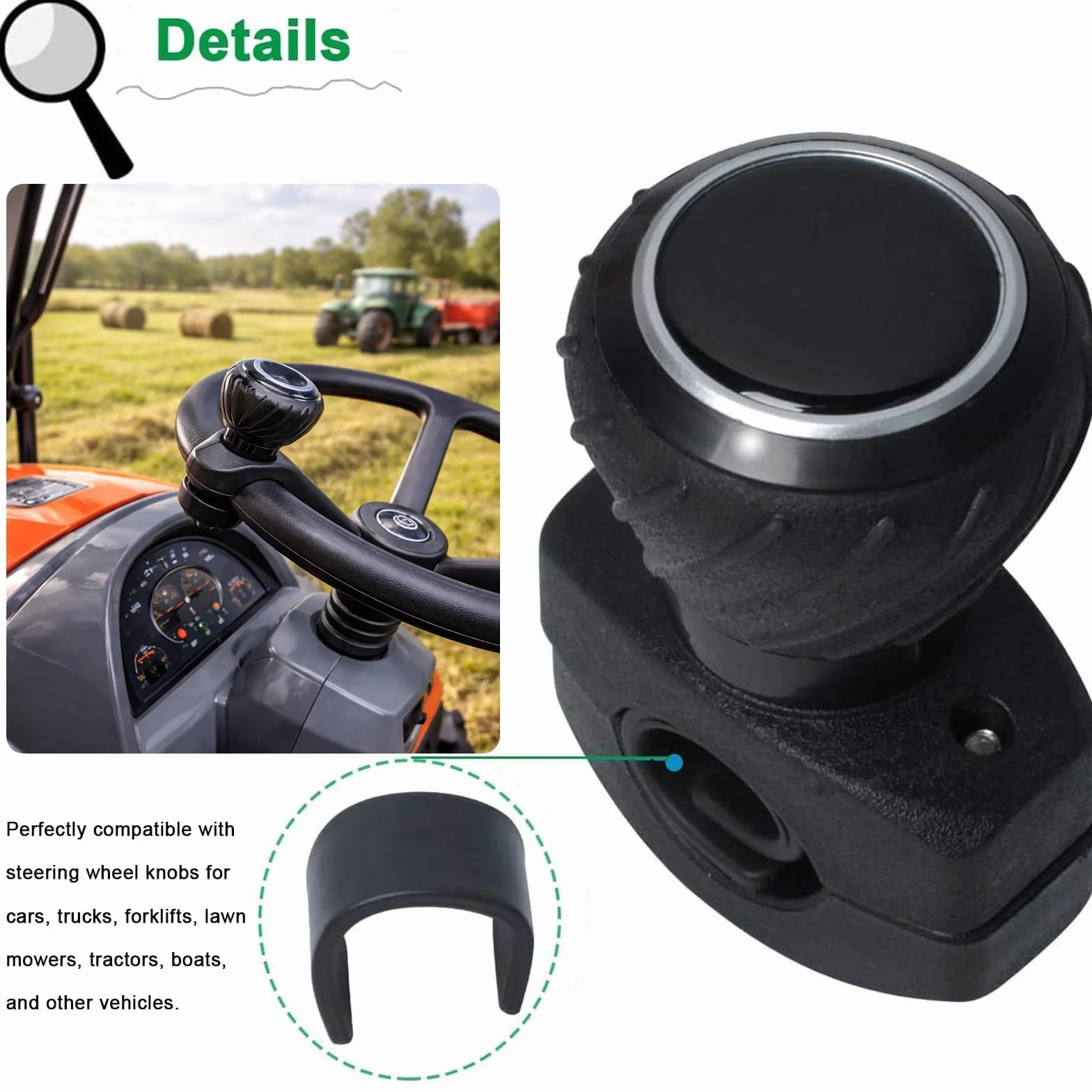 Pomello per Volante Auto Compatibile Kubota John Deere Universale 2 Pezzi
