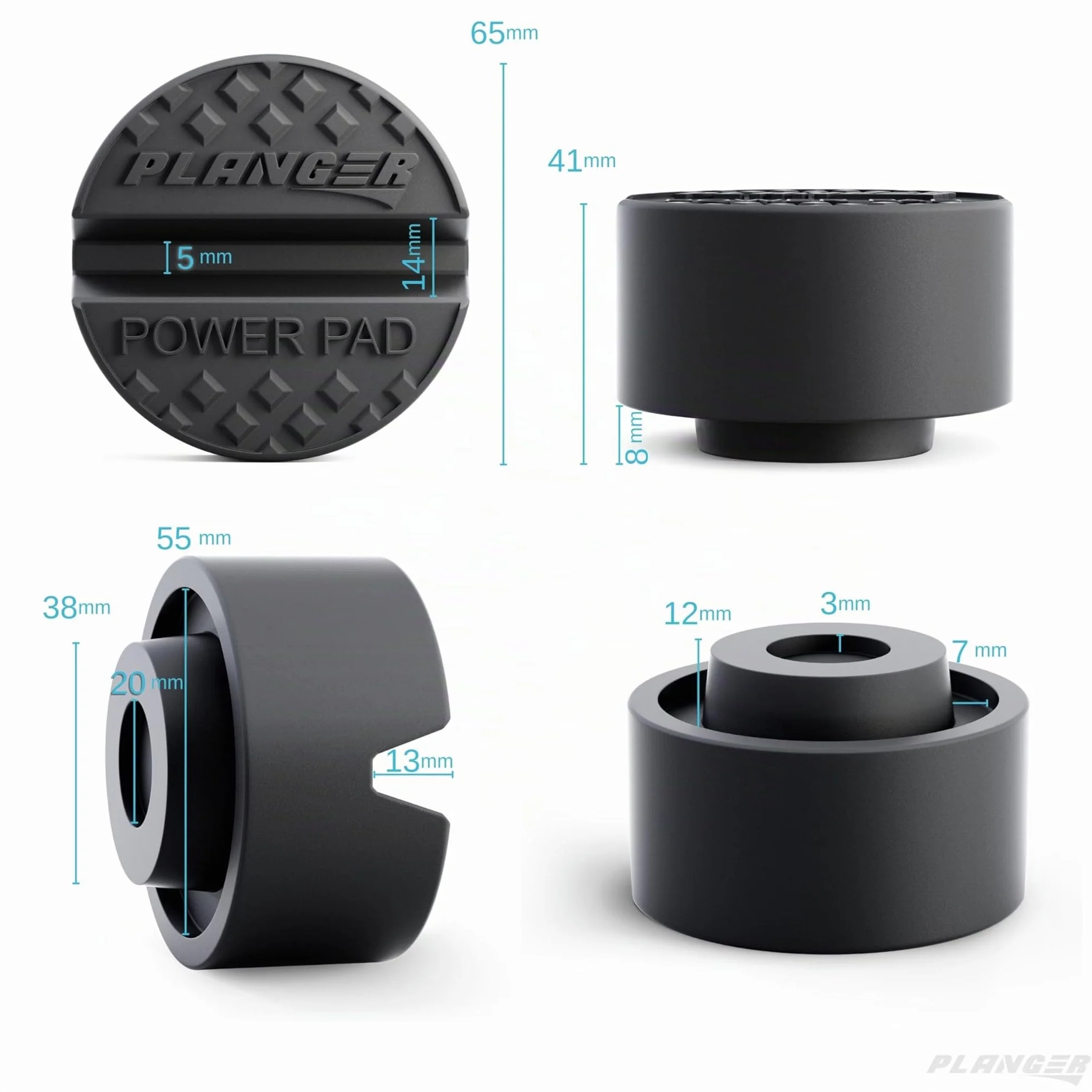 PLANGER® Power Pad Tampone in Gomma per Cric Antiscivolo Idraulico Auto Attrezzi Officina