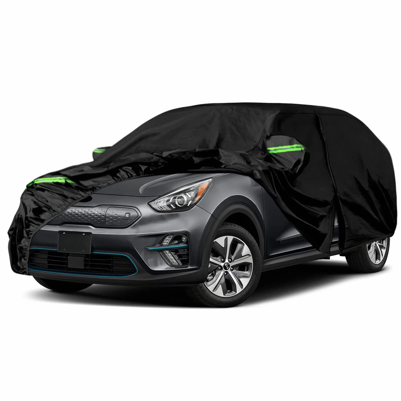 Telo Copriauto Compatibile con 2016-2022 Kia Niro/e-Niro/EV/HEV/PHEV, Copertura per Auto Impermeabile Traspirante Esterno Telo Copri con cerniera e fasce antivento protezione da neve pioggia polvere