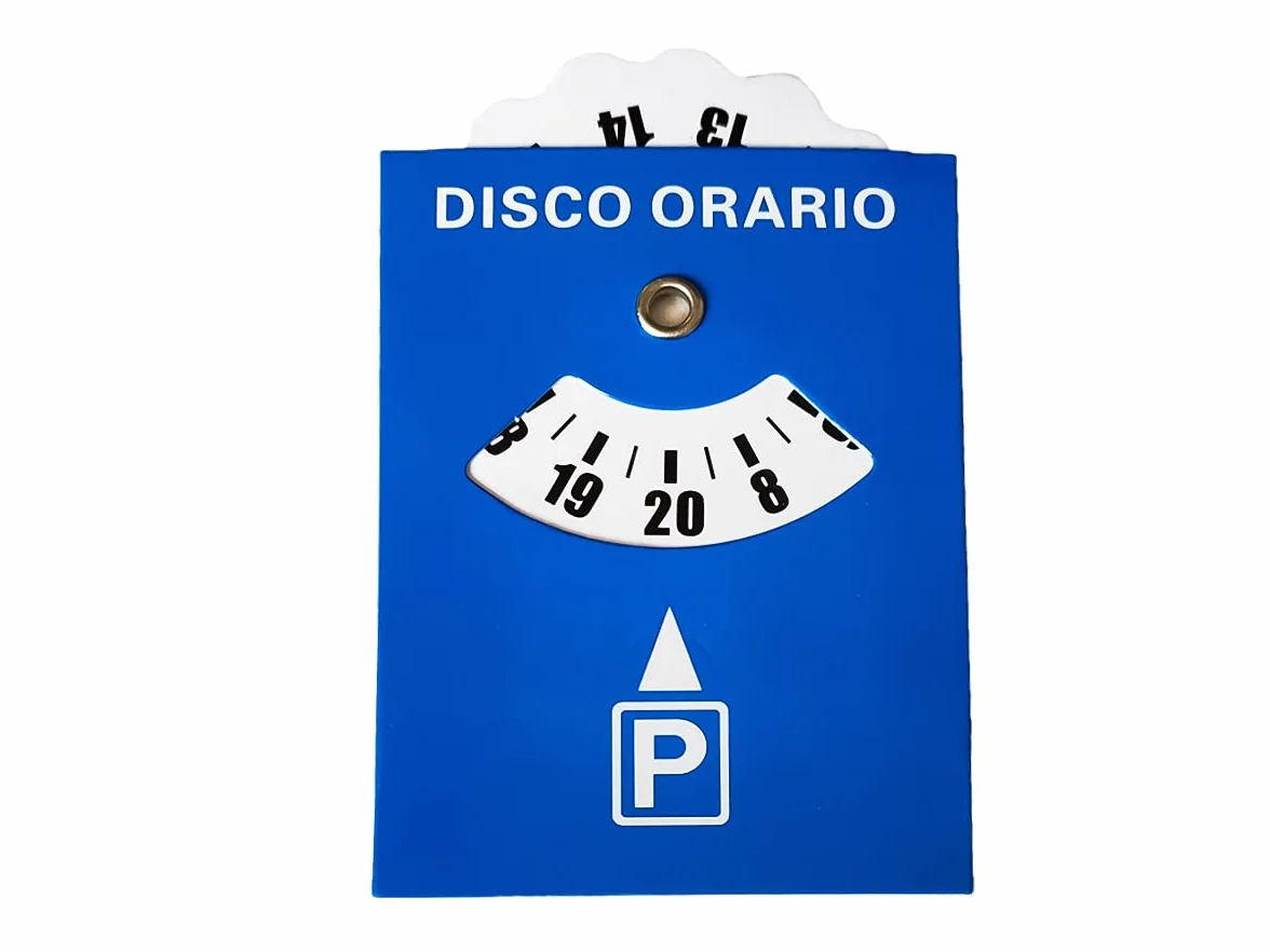 Disco Orario Adesivo Europa Parchimetro in Plastica con Porta Permesso Autoadesivo CARALL PT608279