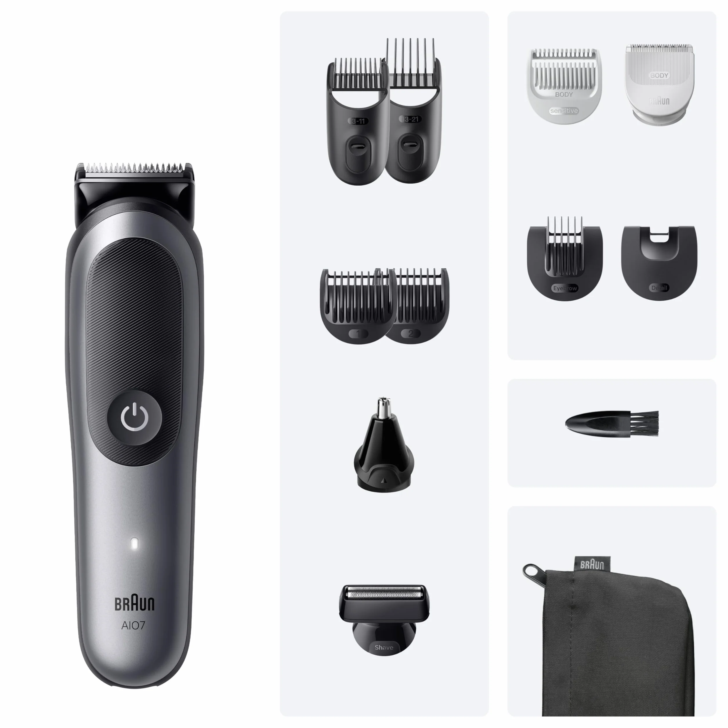Braun Series 7 All-In-One Rifinitore 12In1 Rasoio Elettrico Barba Lama ProBlade Wet&Dry Grigio