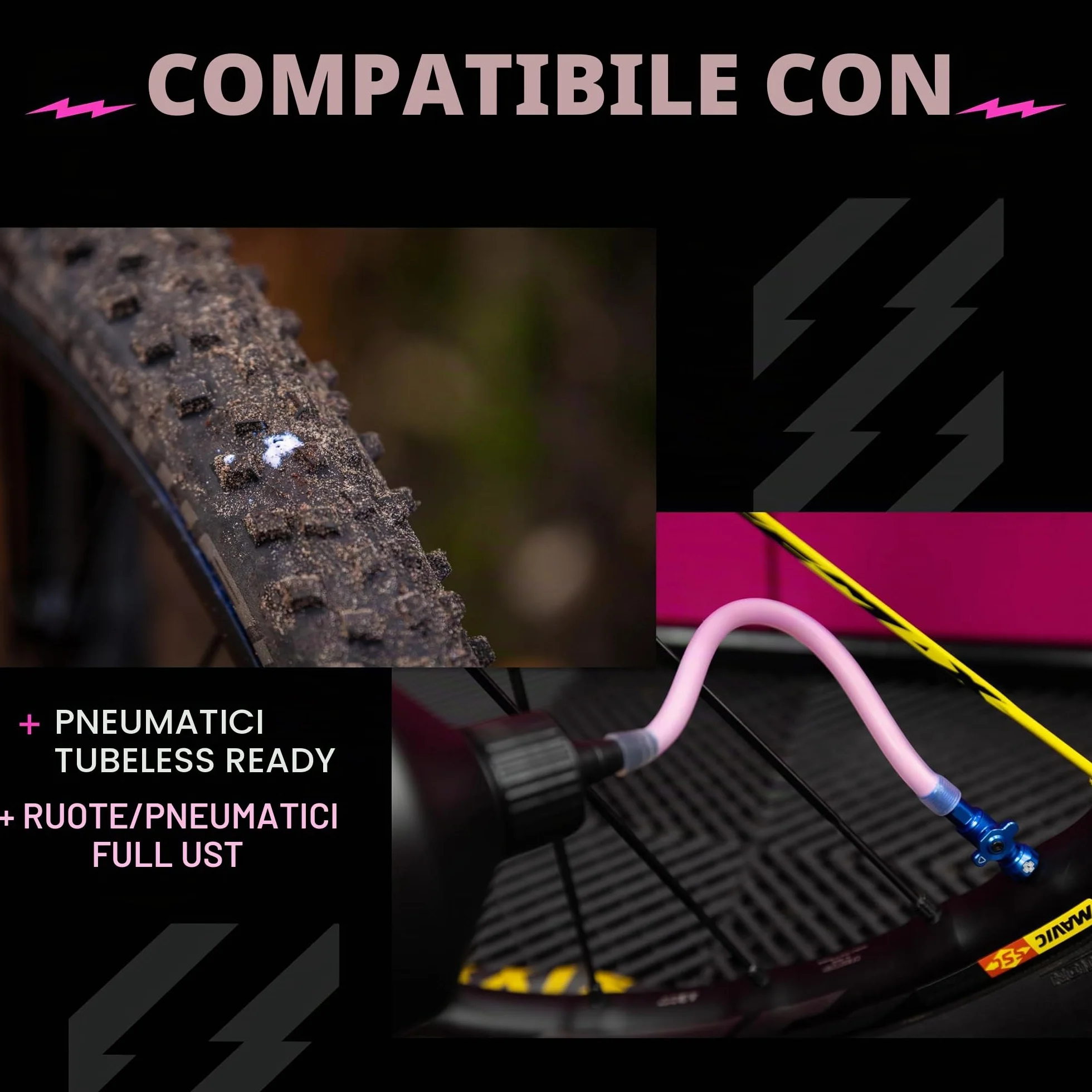 Muc-Off No Puncture Hassle Tubeless Sealant, 1 l - Liquido Tubeless Avanzato con Colorante Tracciante UV - Lattice per Tubeless Sigilla Strappi e Fori Fino a 6 mm