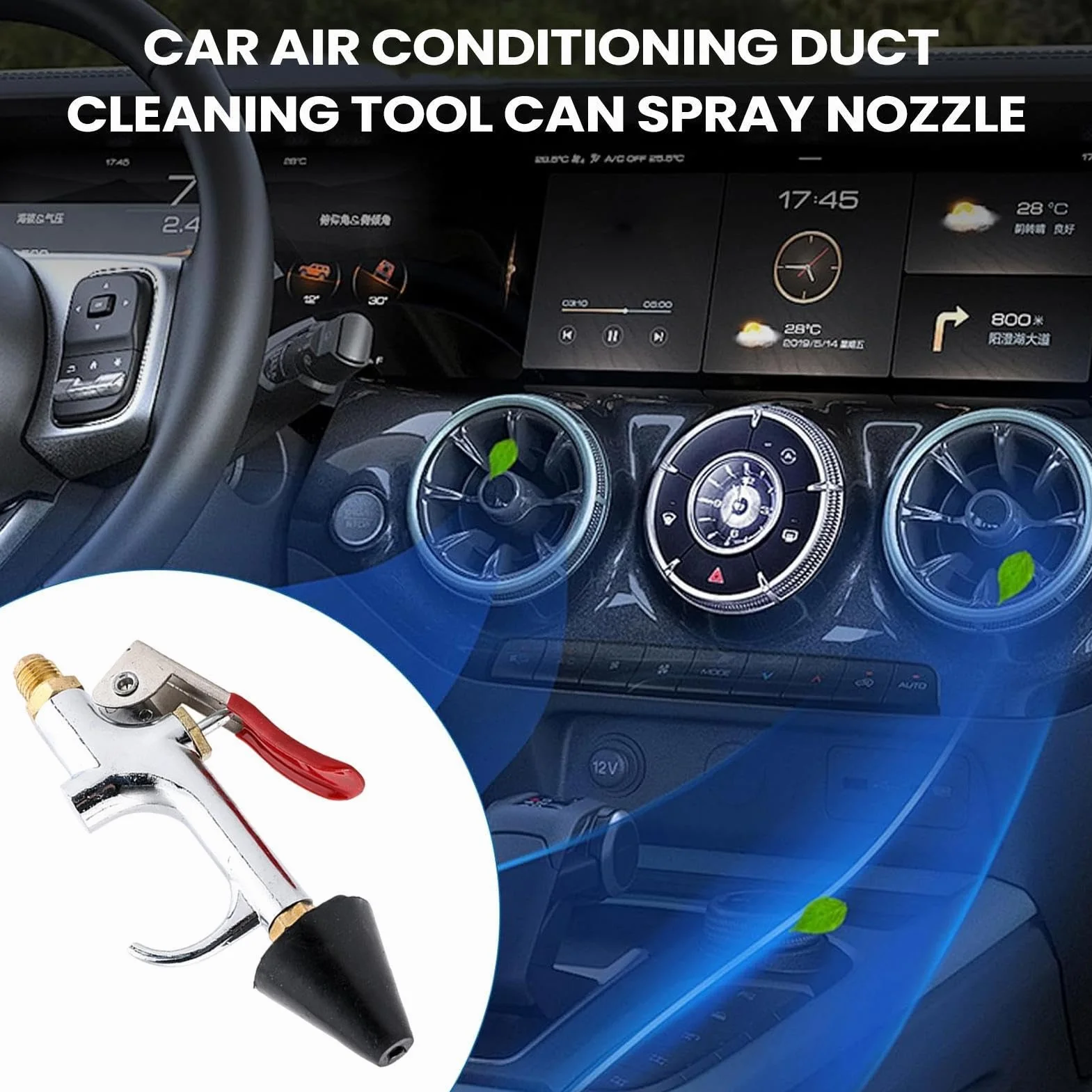 Ugello Soffiante Per Aria Compressa,Adattatore per pulizia intensiva | Ugelli del Spruzzatore Climatizzatore Auto,Per Camion Furgoni Veicoli Suv Berlina Officina Garage