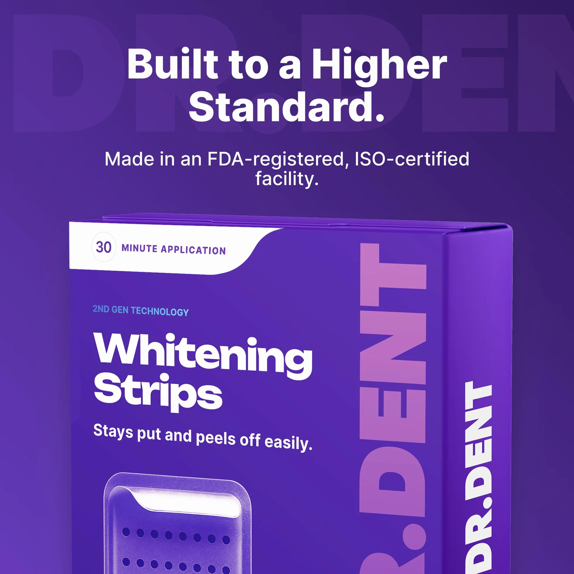 DRDENT Strisce sbiancanti denti viola 21 applicazioni 42 strisce + apri