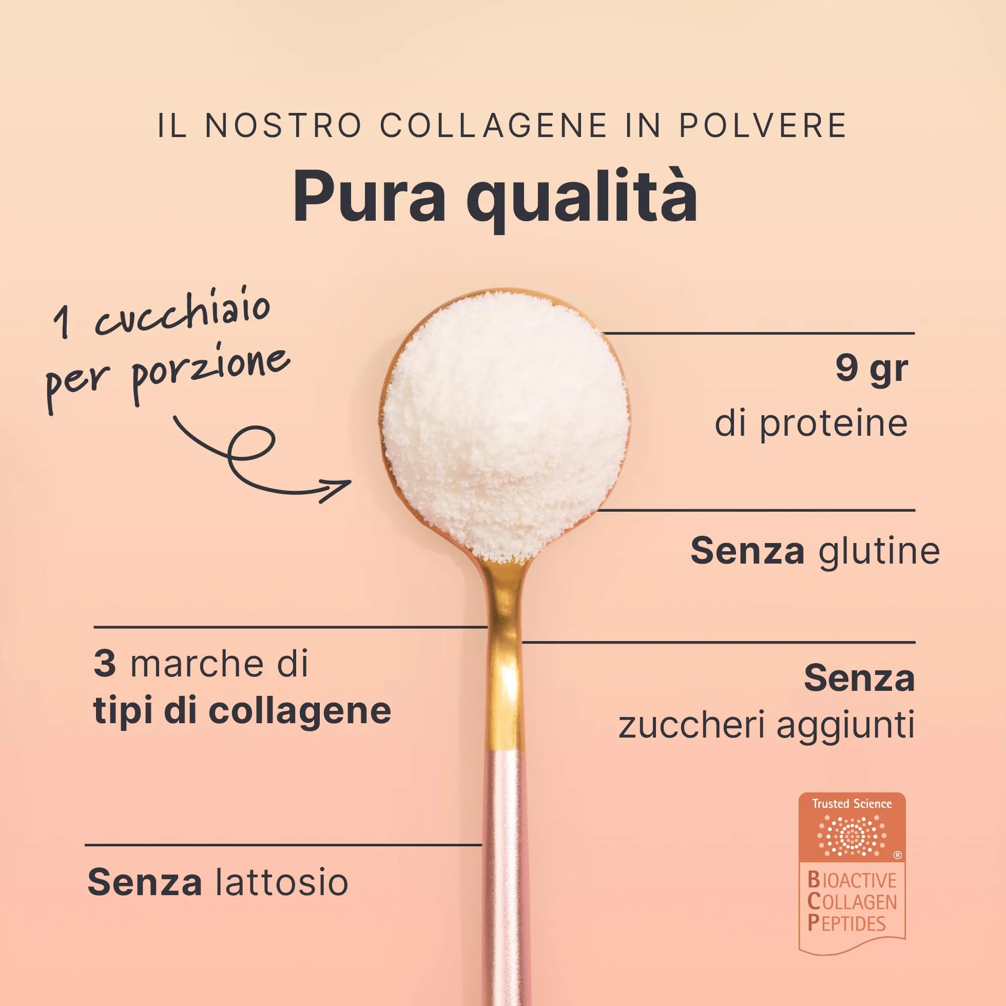 SHEKO Collagene Idrolizzato Premium 450g - Natural Bioactive Collagen Powder Peptidi Tipo 1 2 3