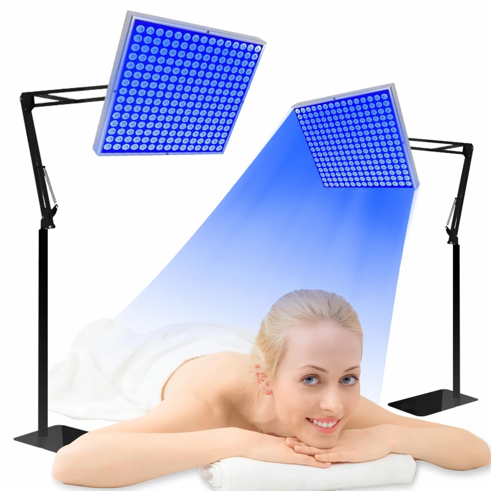 Solarium per la casa 460 NM lampada abbronzante 225 LED supporto pieghevole regolabile gancio sospeso corpo viso