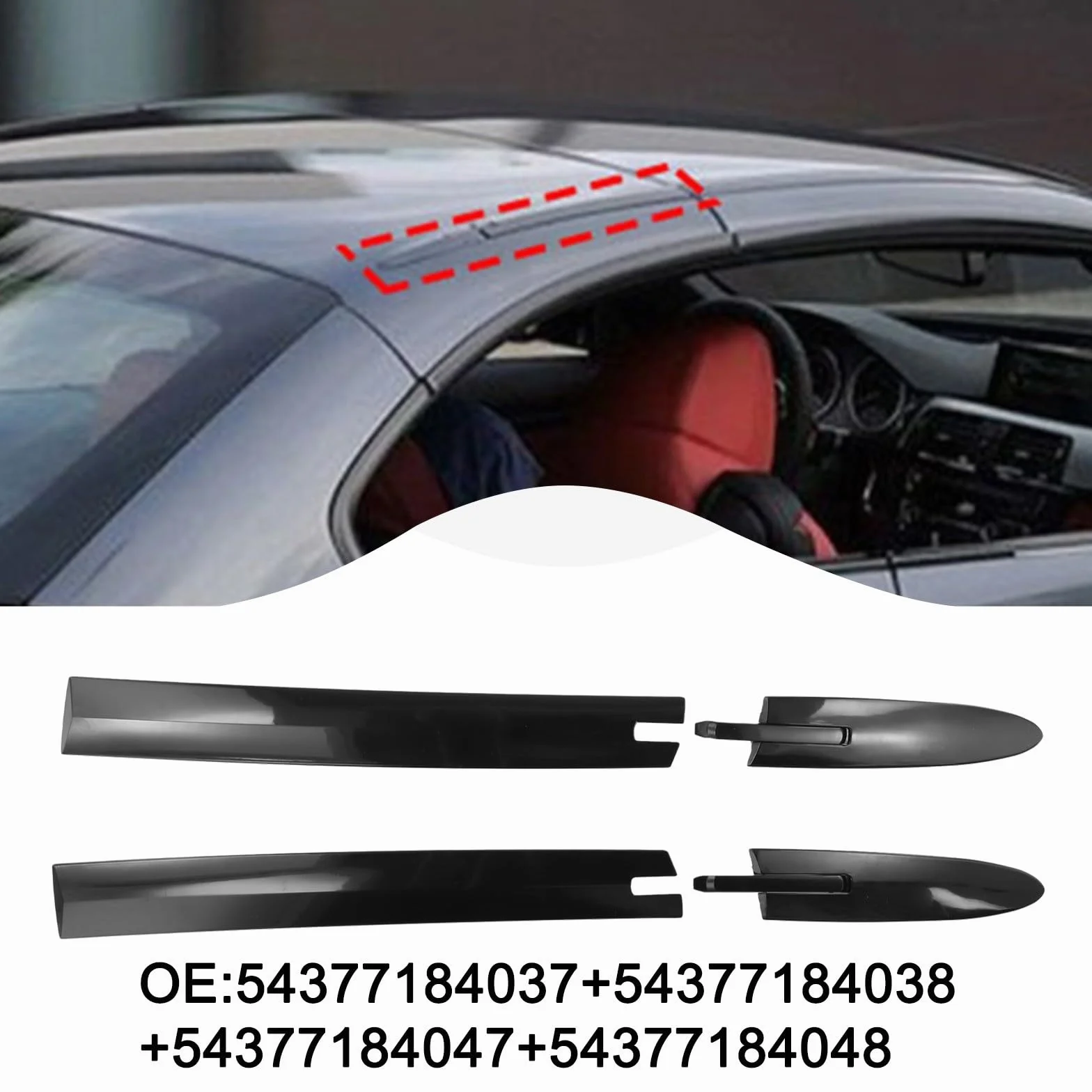 Copertura per cerniera superiore per BMW E93 F33 F83 per M3 335i, ricambio per tettuccio convertibile, modanatura esterna in plastica, set da 4 pezzi