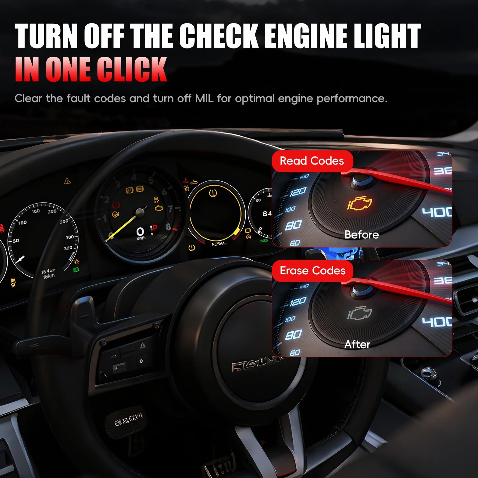 OBD2 Diagnosi Scanner Professionale Italiano EOBD CAN Lettore Errore Motore per Audi BMW VW Rosso