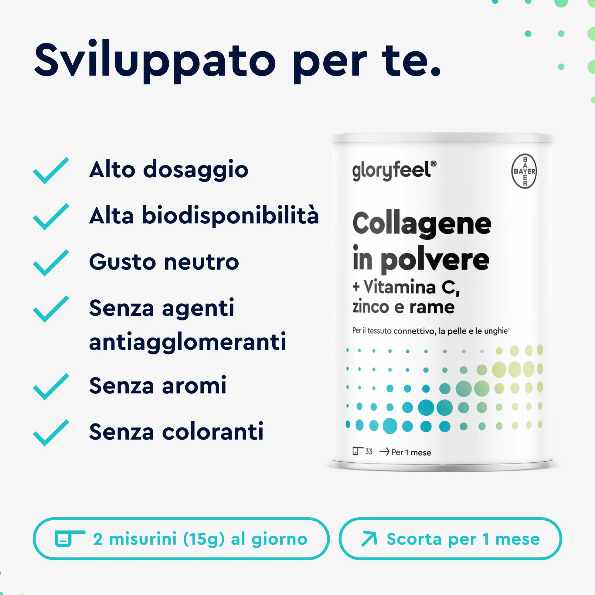 Collagene in Polvere GELITA AG 500 g 12500 mg Peptidi di Collagene con Vitamina C Antiossidante