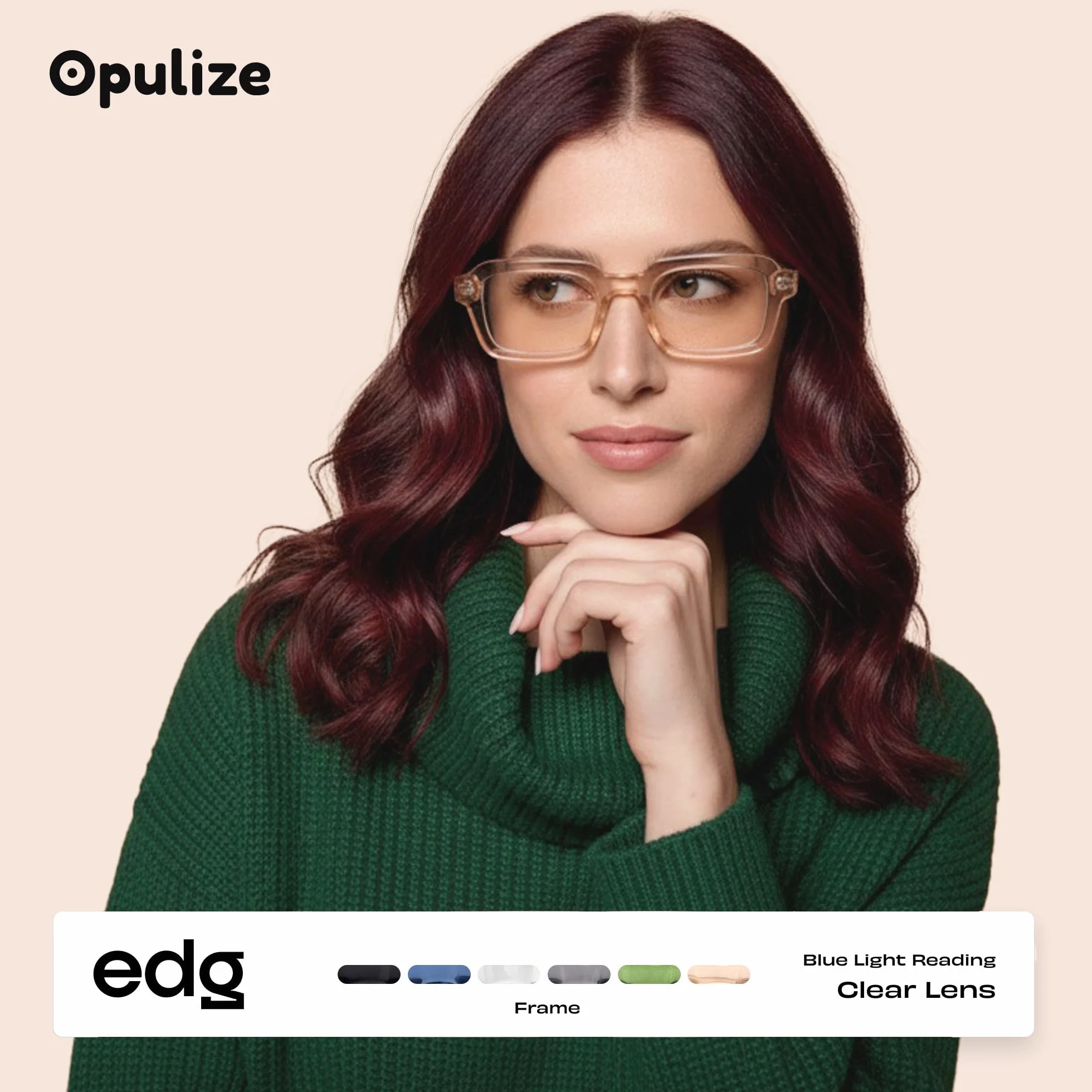 OPULIZE EDG Occhiali da lettura Anti Luce Blu Lenti Antiriflesso Protezione UV Rettangolare Cerniere a Molla Confezione da 2 Nero +1,50