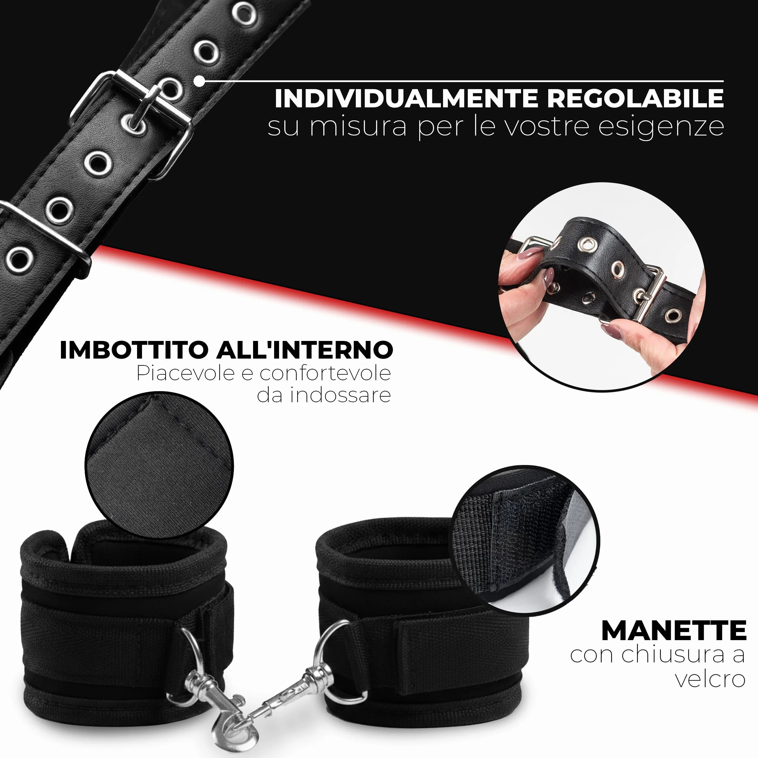 Sexytoysys Kit Bondage BDSM Sex Toys Giochi Erotici Coppia Letto Accessori Sessuali