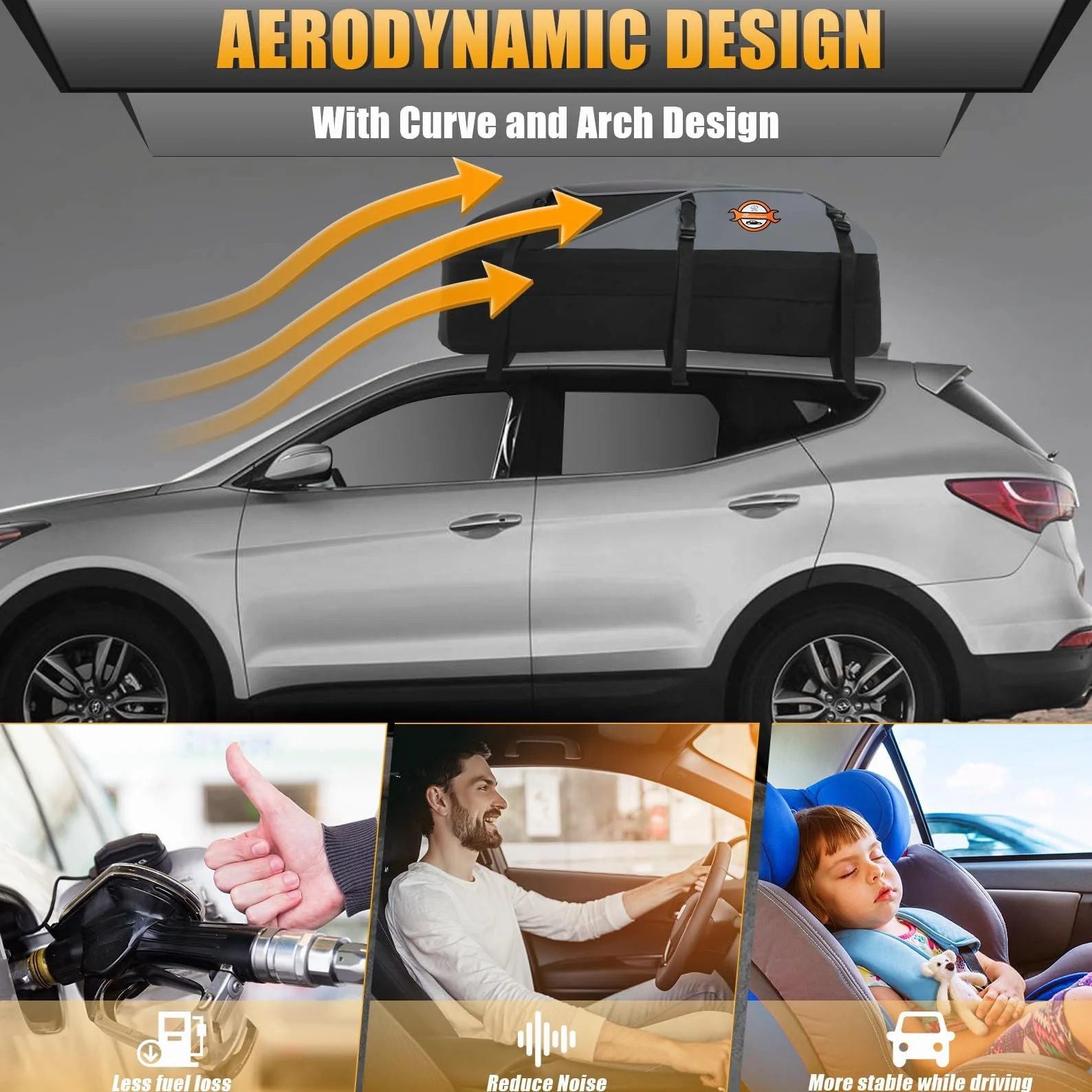 Borsa Per Tetto Auto Impermeabile 425L Sailnovo Box Pieghevole 1000D Con Cinghie Rinforzate Ganci Per Portiere