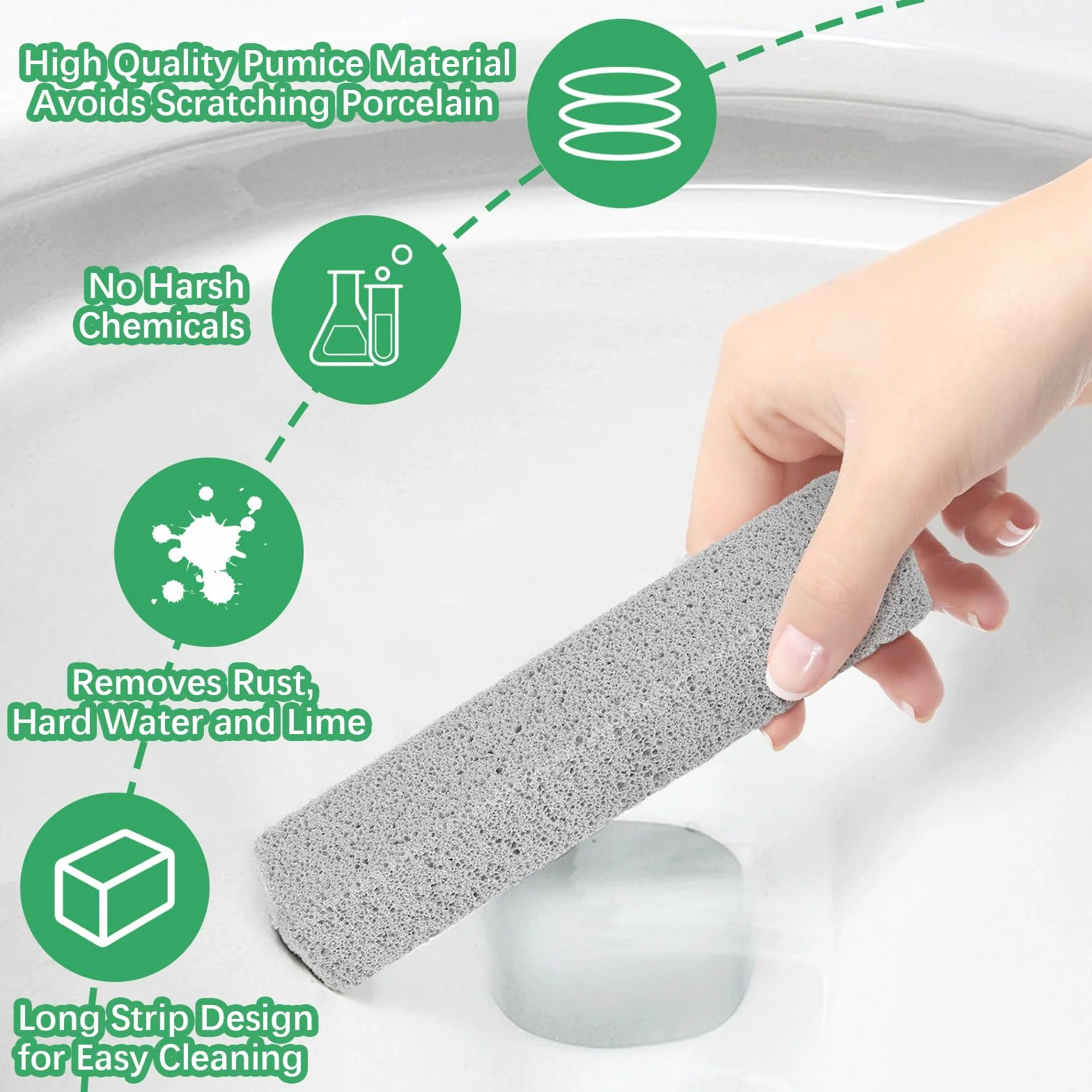 Pietra Pomice Detergente WC 6 Pezzi, Pumice Stone per Bagno e Cucina