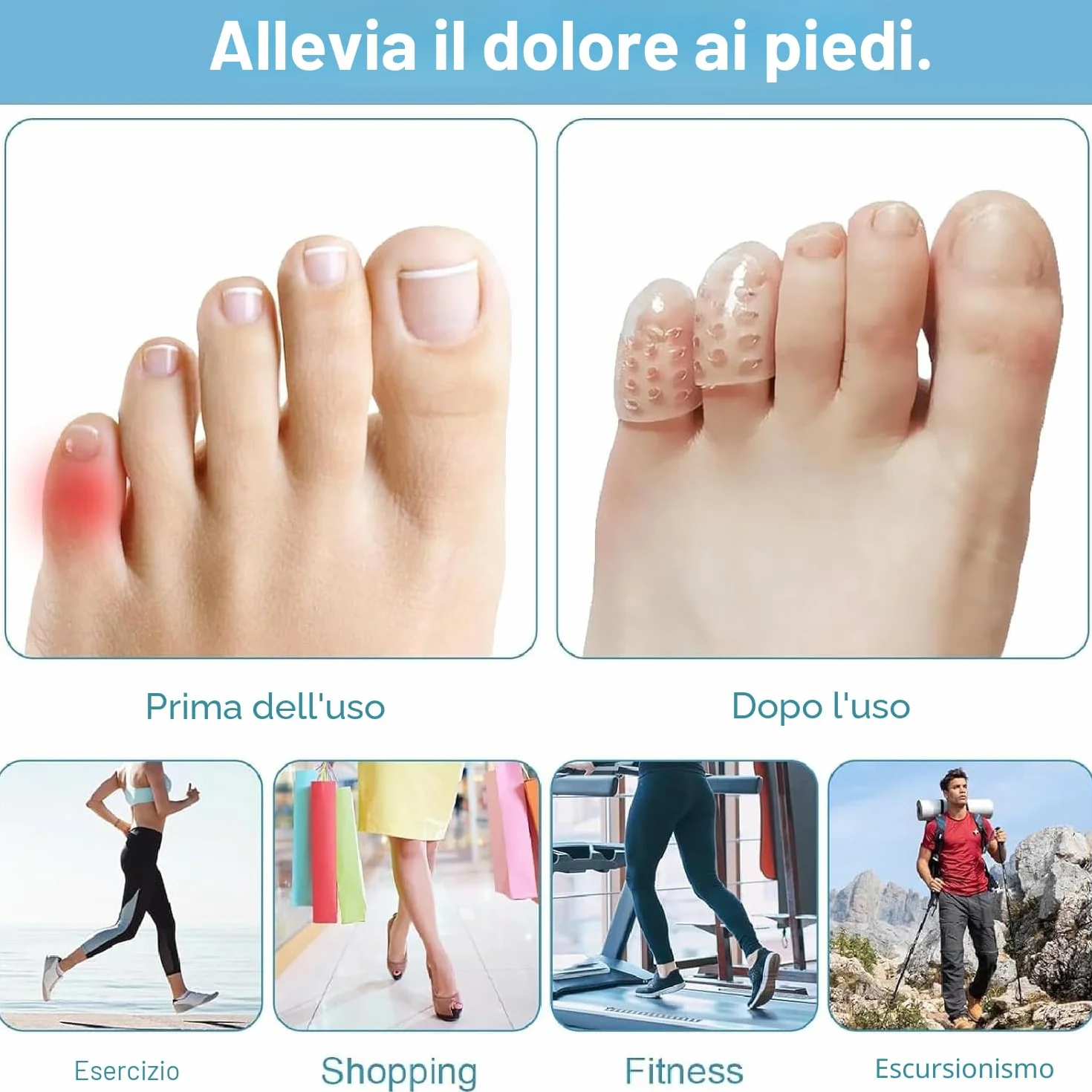 Silicone Protezione Punta Piedi Traspirante 55 Pezzi Elevata Elasticità Adatto Camminare