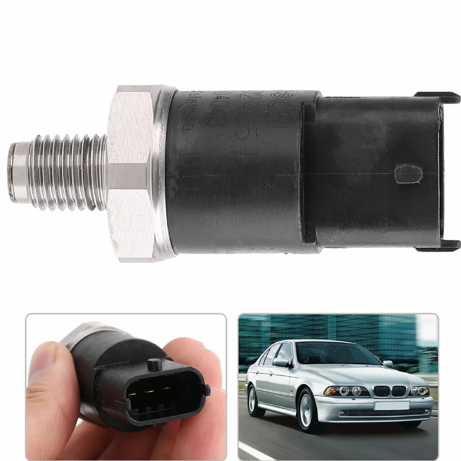 Sensore Pressione Carburante, 0281002405 Sensore Pressione Rail Olio Produzione Professionale Adatto Per 3 5 7 X5 2.5 3.0 D XD