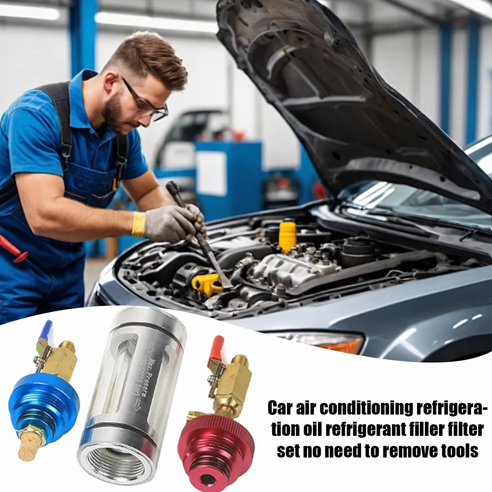 Generico Analizzatore di Olio AC | Diagnosi di Aria Condizionata Auto | Strumento Diagnostico con Filtro per Impurità E Monitoraggio Reale per | Analizzatore di Olio 'analizzatore di Olio AC