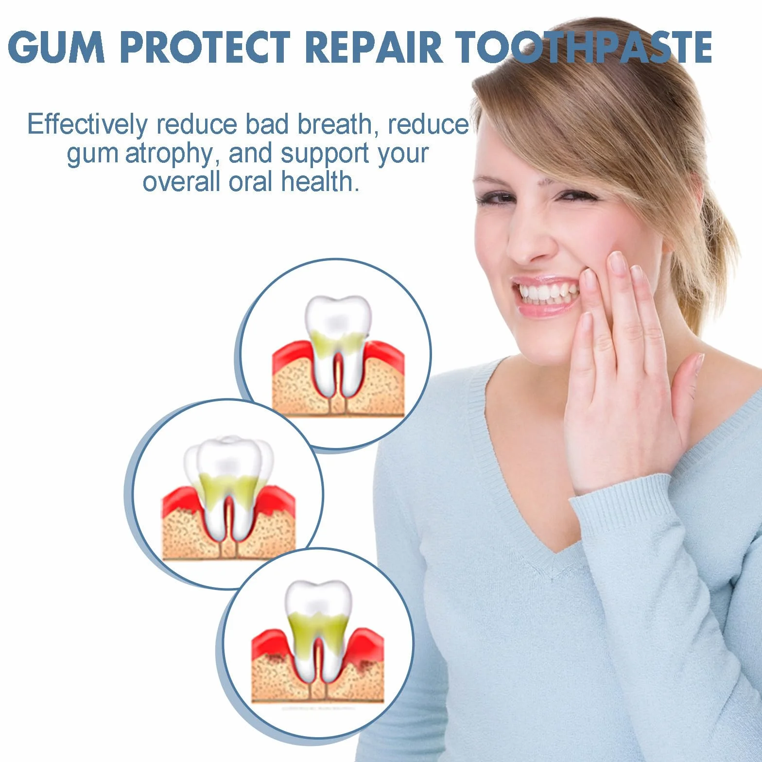 Gel per terapia gengivale Teeth Repair, riparazione recessioni gengivali, respiro fresco, pulizia profonda gengive, Protect Gums Oral Care