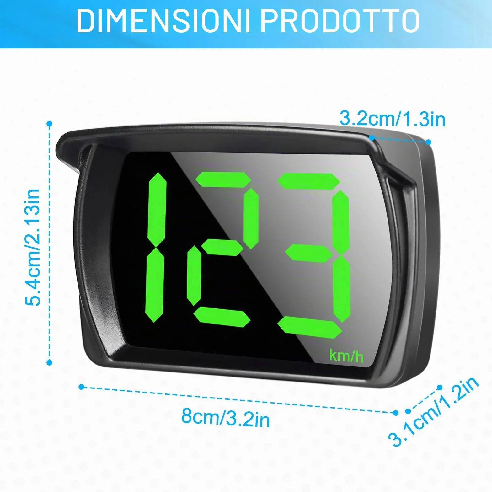 Aicharynic Head Up Display Auto HUD: Tachimetro Digitale Universale con GPS + Beidou Dual Chip USB KMH