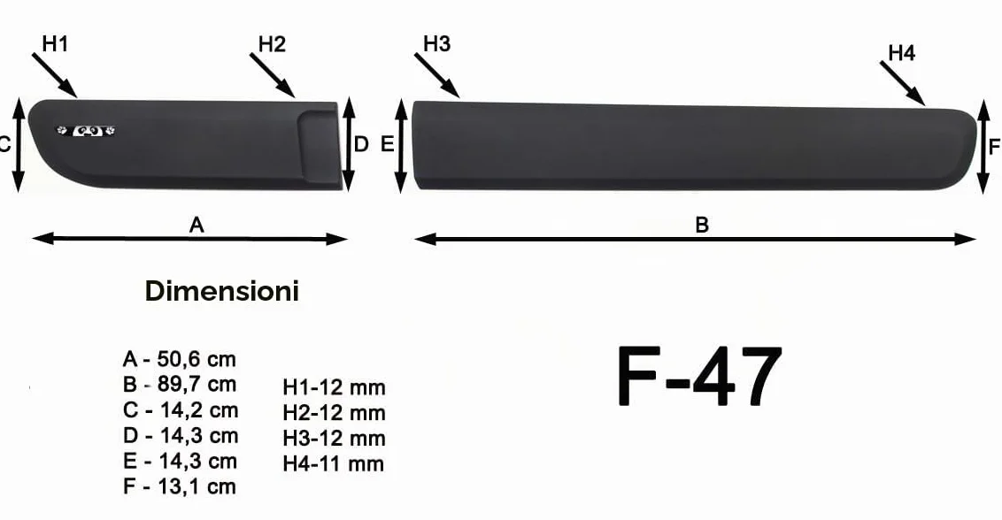 Spangenberg Listelli di protezione laterali per auto nero F47 dal 02.2012