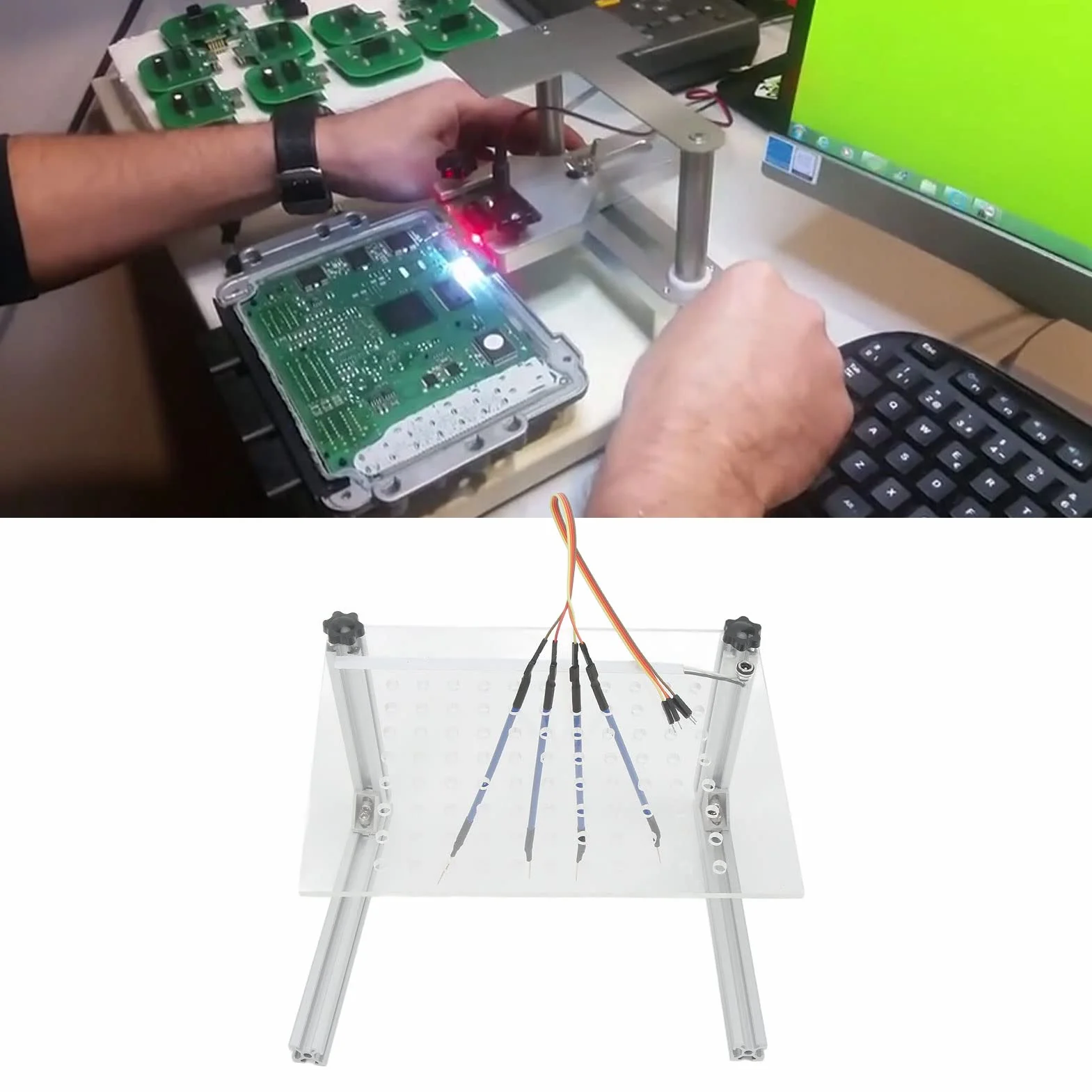 Staffa Telaio BDM LED, Strumento Programmazione ECU Multifunzione con 4 Sondine per KTAG Kess FGTECH