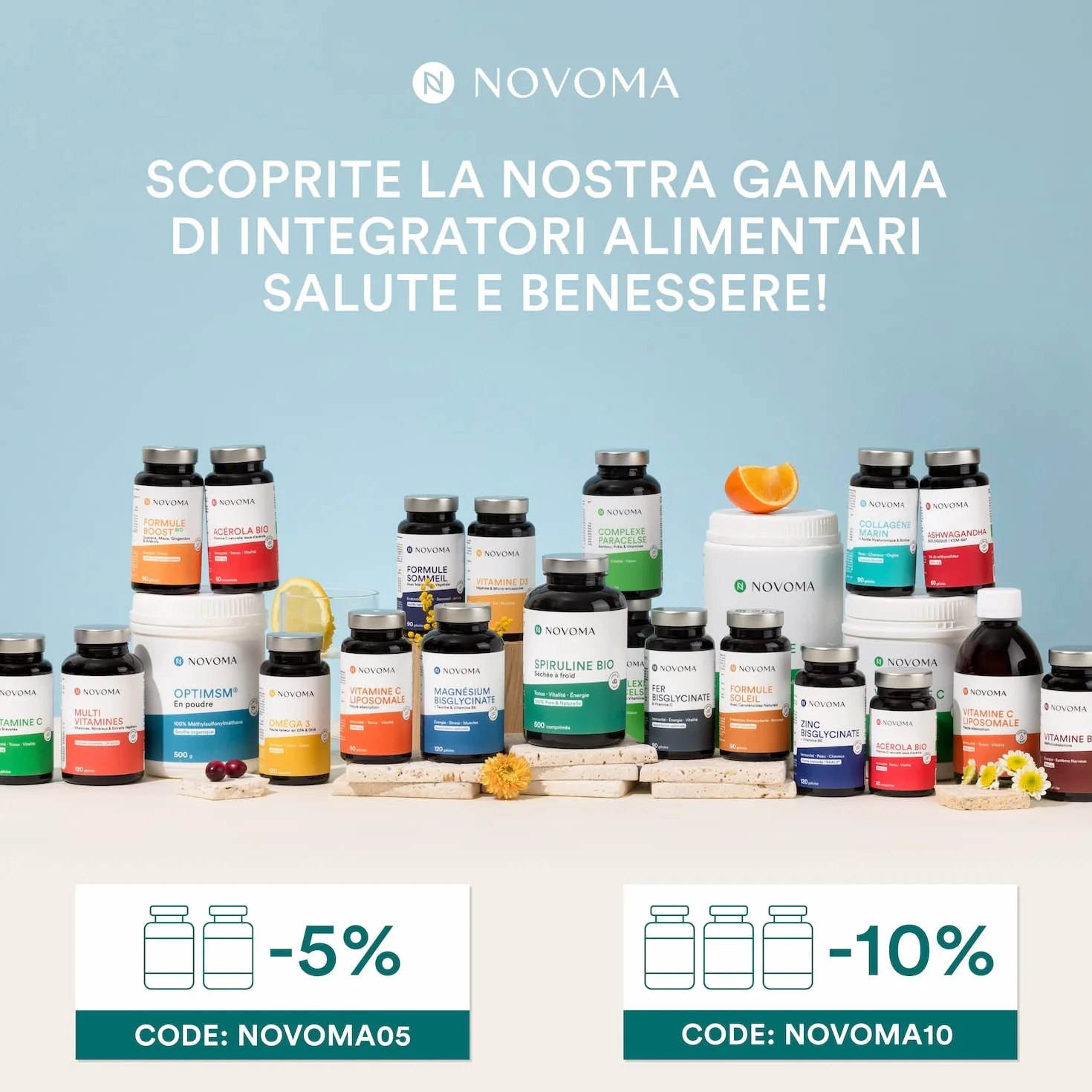 MSM Polvere OptiMSM® 500 g Integratore Vegano Zolfo in Polvere al 99,9% Puro Novoma