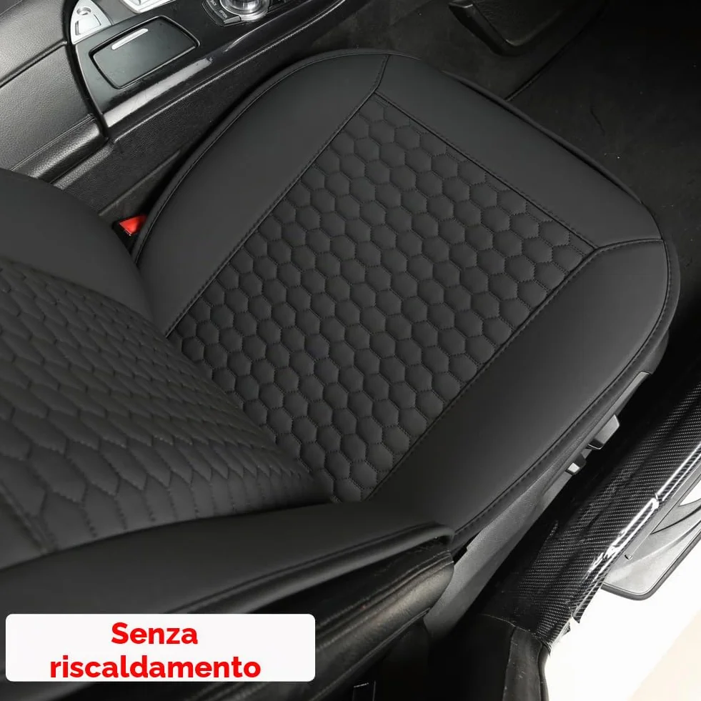 Black Panther universale auto PU pelle coprisedili anteriori Nero