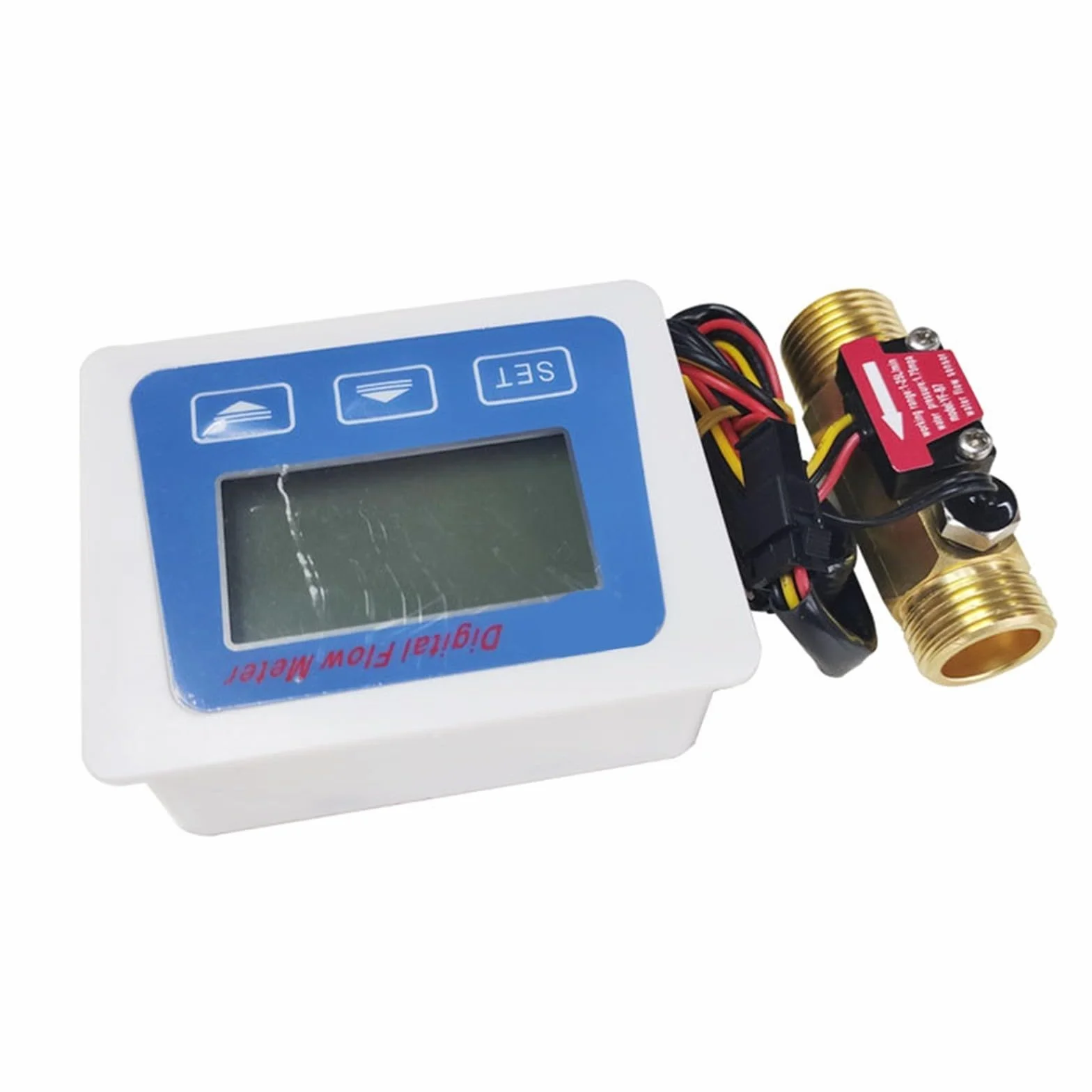 Misuratore di portata del carburante con contatore LCD e sensore, misura il consumo totale di acqua e l'intervallo di temperatura