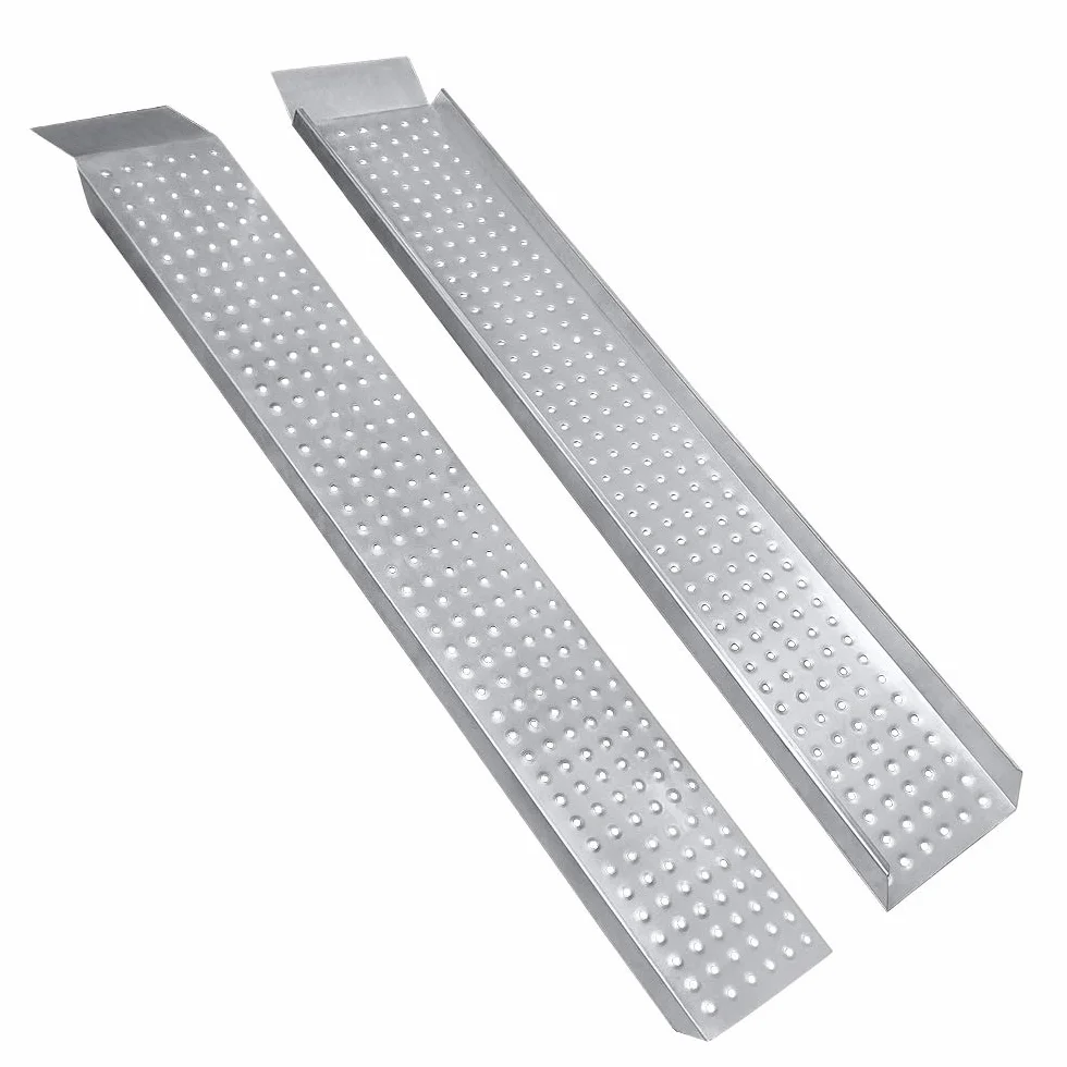 FIVMEN 2 rampe di carico per auto, portata: 400 kg, in acciaio zincato, per moto, ATV, rimorchi, auto, argento, 160 cm