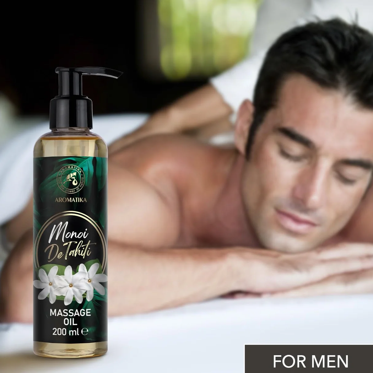 Olio da Massaggio Monoi de Tahiti 200 ml - Olio di Cocco - Estratto di Fiore di Gardenia - Cura del Corpo