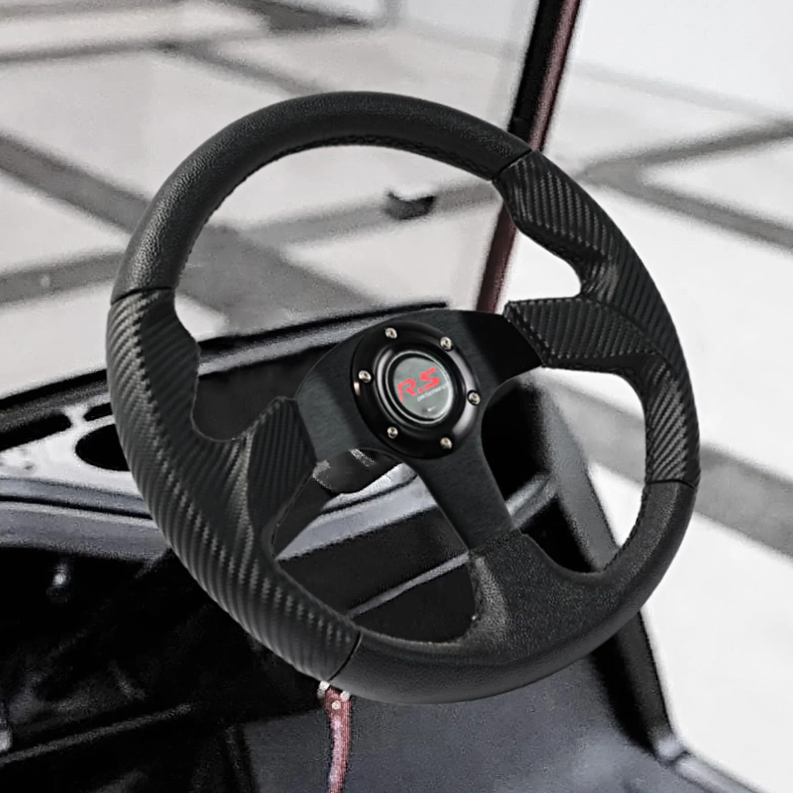 AUTOXBERT Volante 350mm 14" Pelle PVC Drift Rally Sport 6 Bulloni Clacson Universale per Corse
