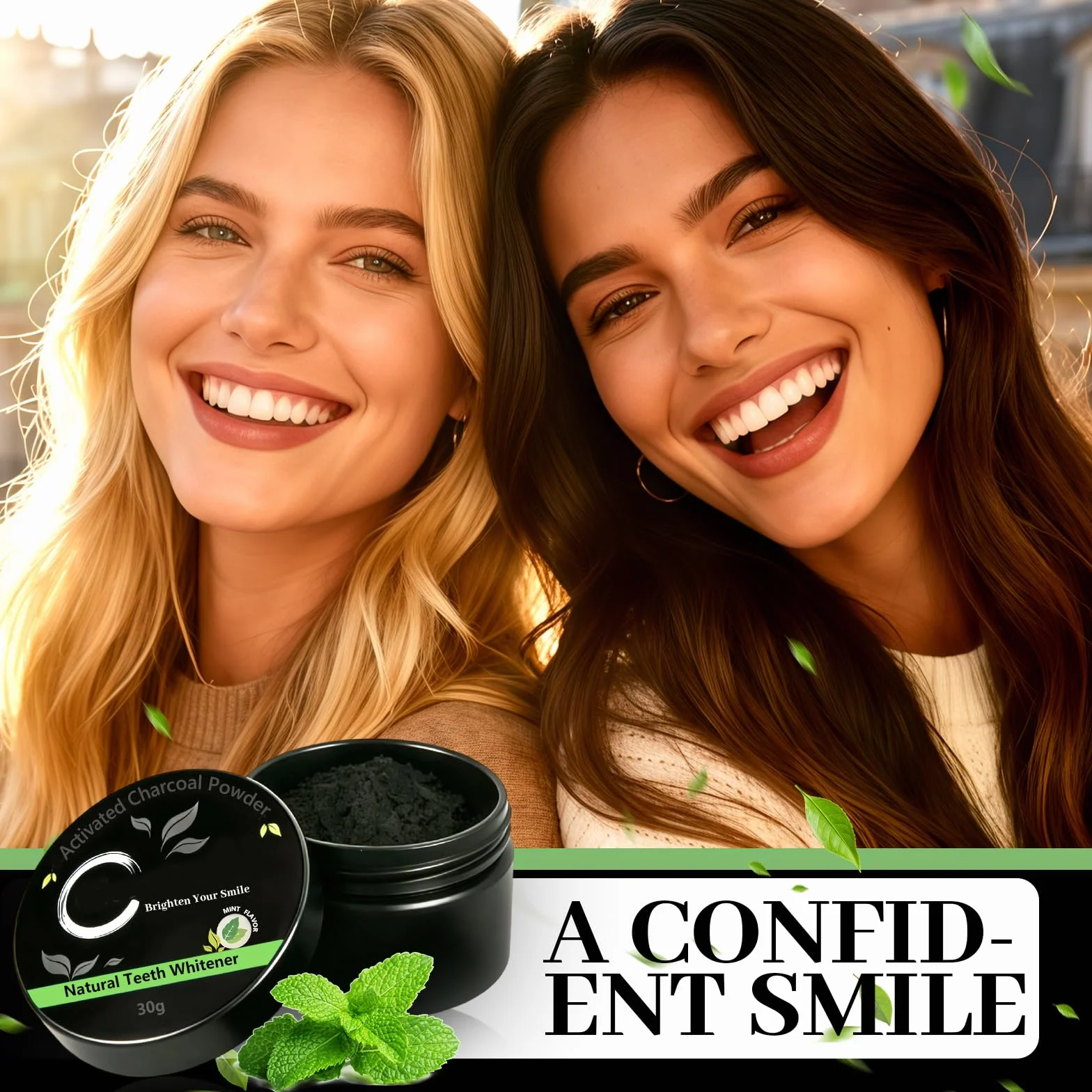 Polvere Sbiancante Per Denti 30g, Sbiancamento Professionale, Rimuove Macchie, Gusto Menta