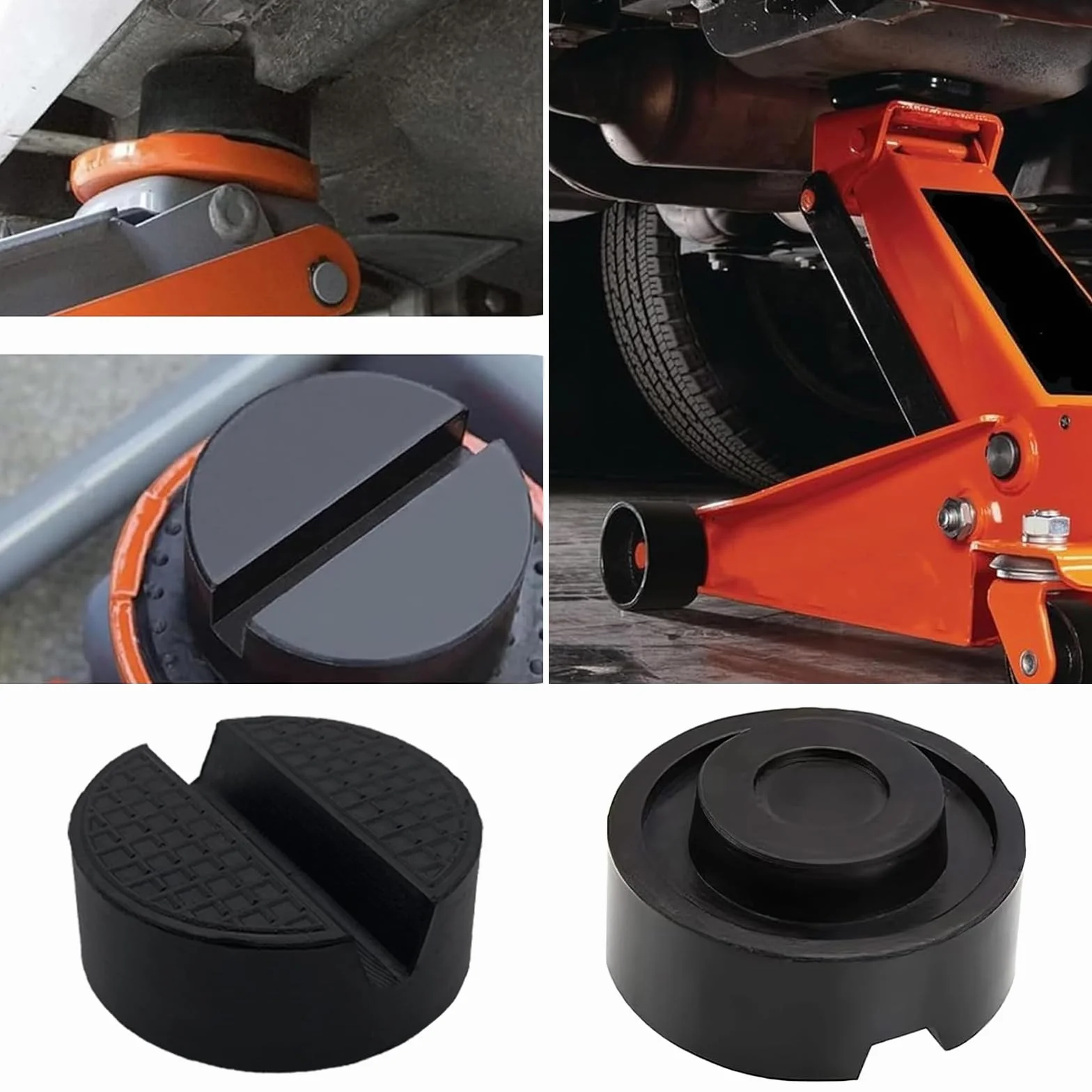 Tappetino per Jack per Auto, 2 Pezzi Tampone in Gomma per Cric, Universale, Nero