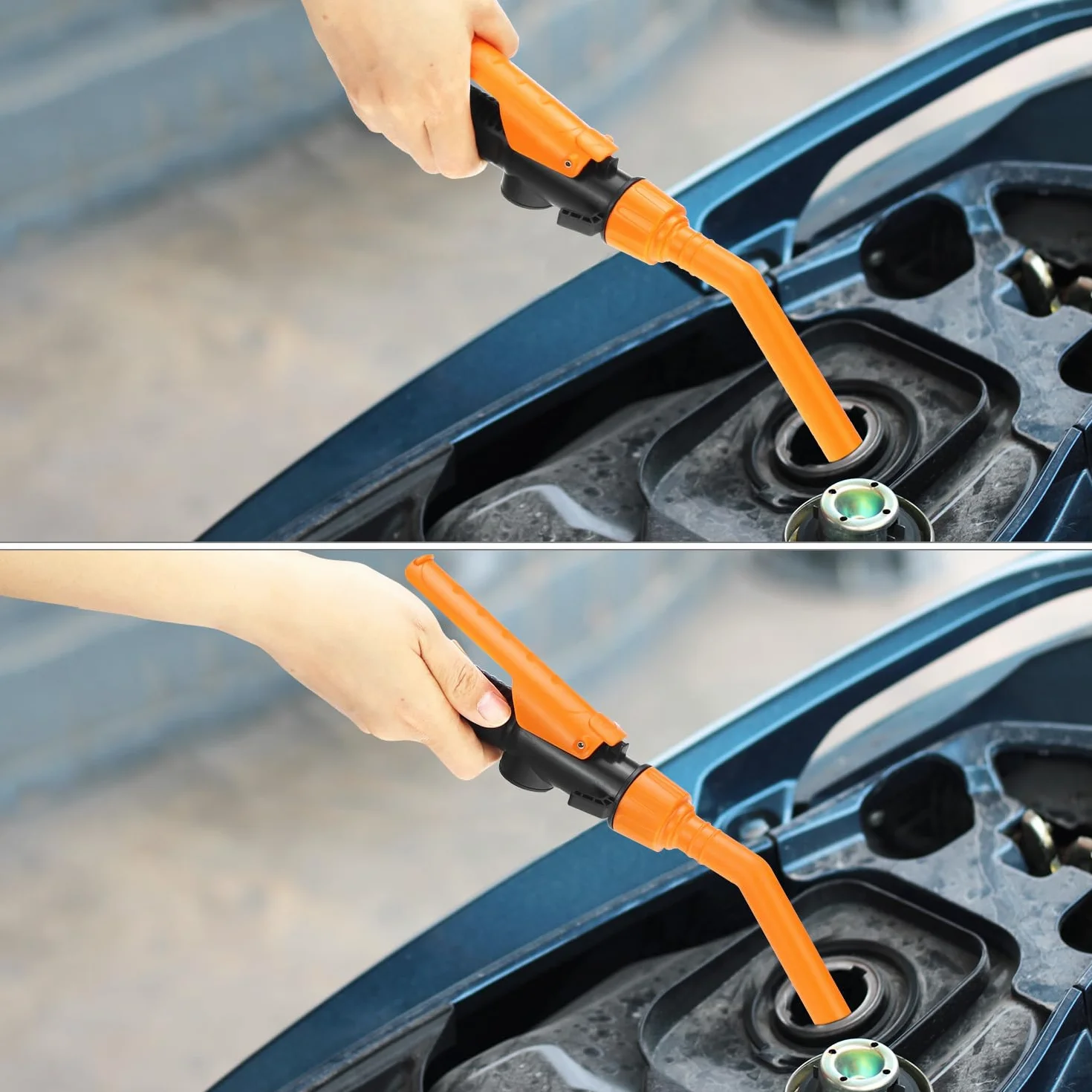 QWORK® Pompa di Carburante, Pompe di trasferimento Portatili con ugello a Fermo rapido e Controllo del Flusso, per Olio, Diesel, Benzina