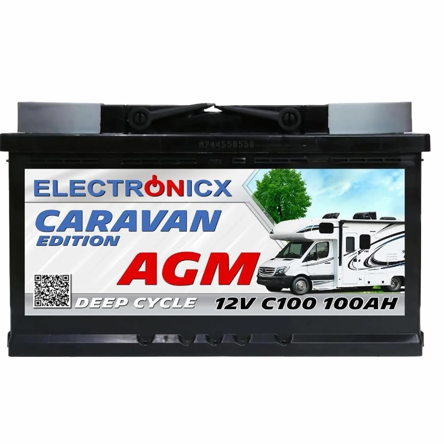 Batteria AGM Caravan 12V 100Ah deep cycle sigillata 278x175x190mm