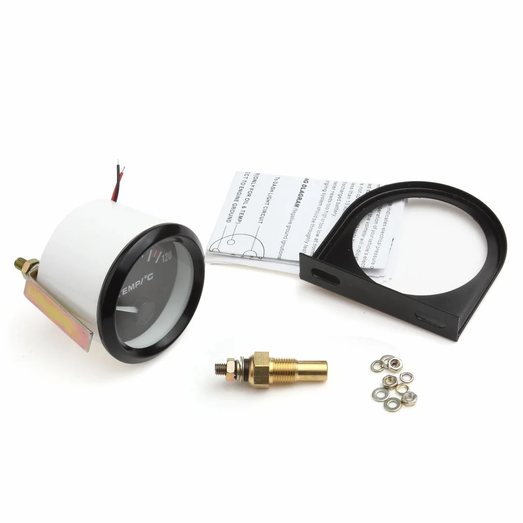 Misuratore Temperatura Acqua Automobile 12 V LED Bianco 40-120 Gradi